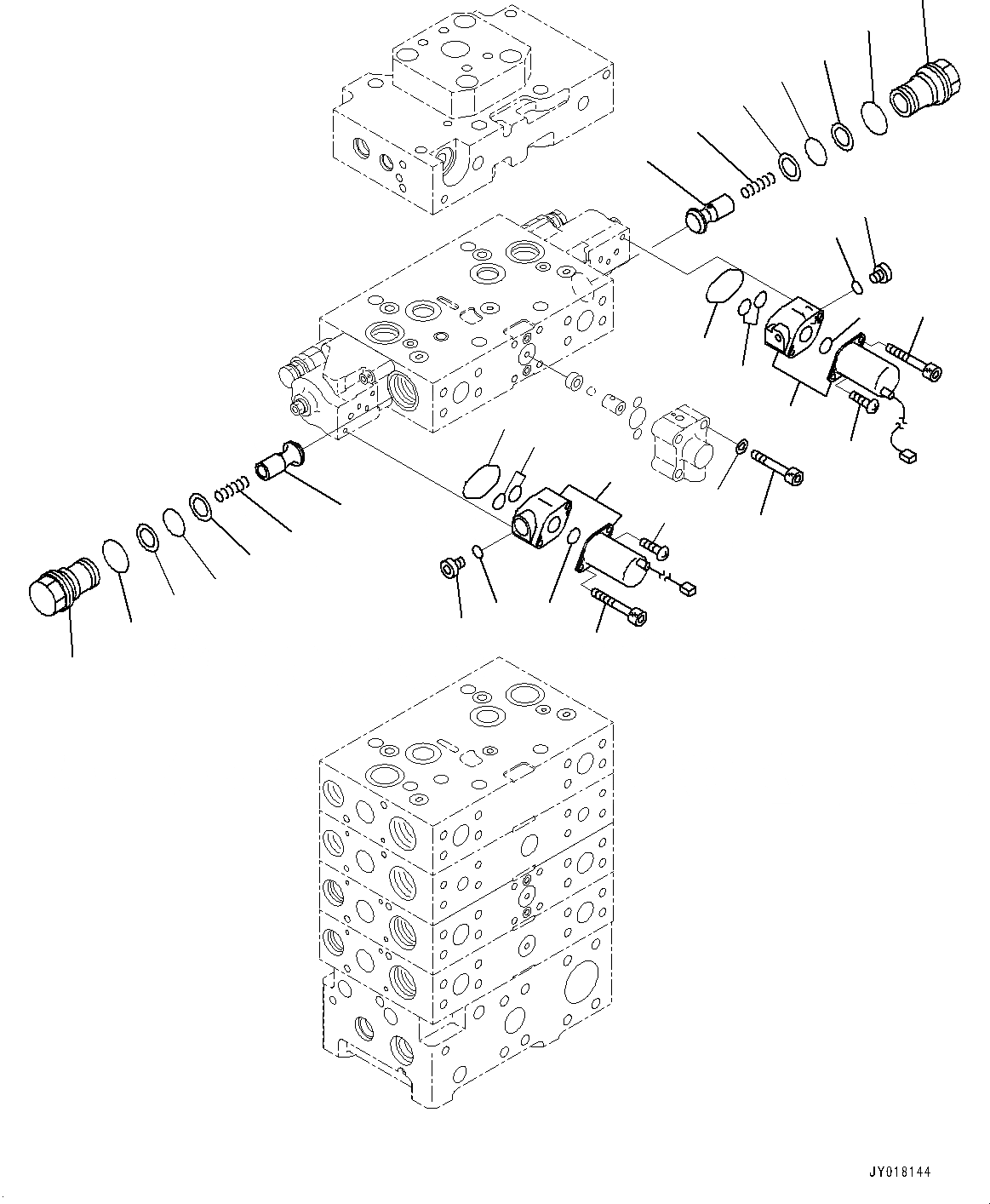 Схема запчастей Komatsu WA500-6R - УПРАВЛЯЮЩ. КЛАПАН, -КЛАПАН (/7) (№-) УПРАВЛЯЮЩ. КЛАПАН, С 3-Х СЕКЦ. КОНТР. КЛАПАНОМ, ECSS