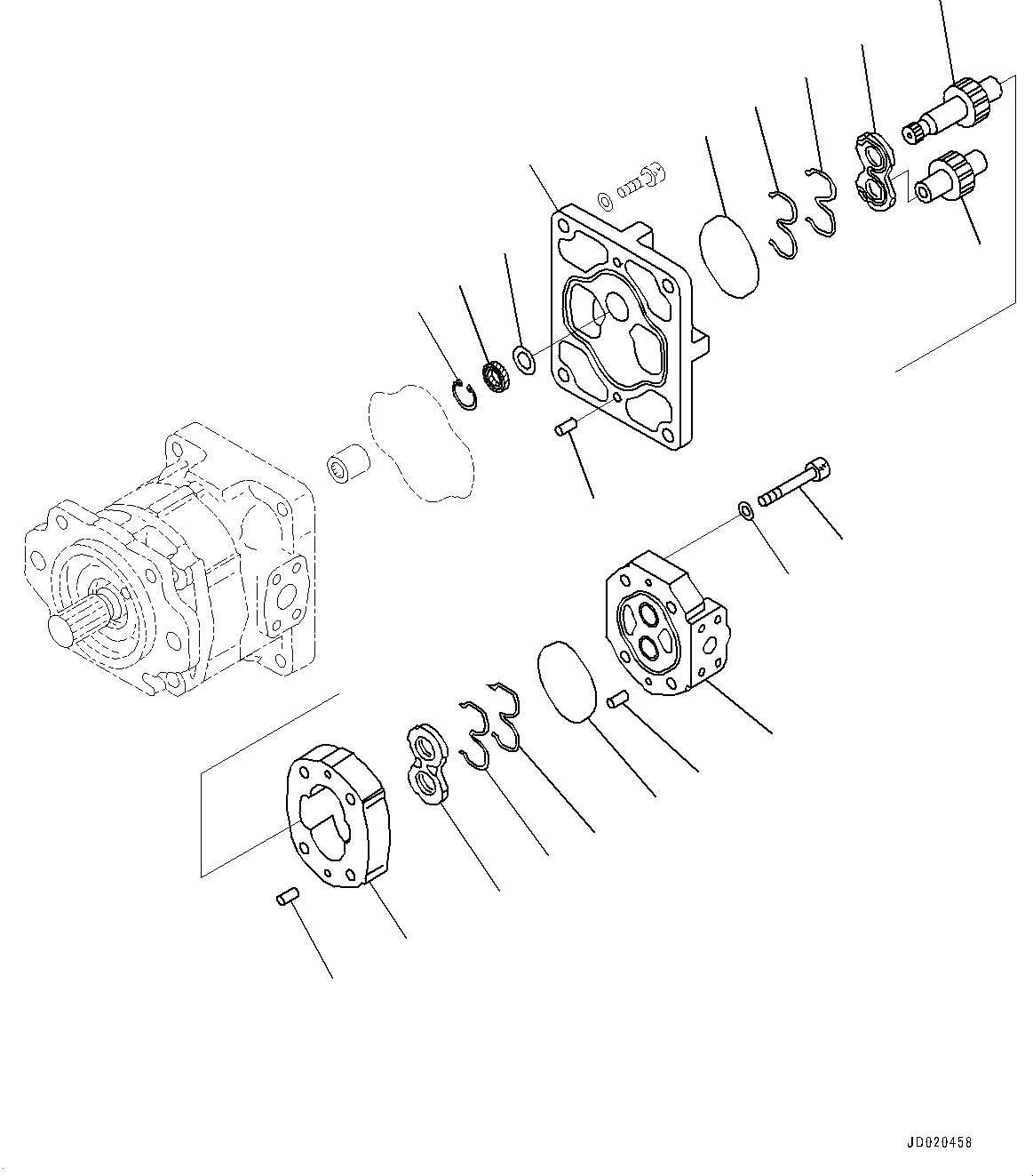 Схема запчастей Komatsu WA500-6R - ГИДР. НАСОС., СИЛОВАЯ ПЕРЕДАЧА, EPC И НАСОС ОХЛАЖДЕНИЯ ТОРМОЗОВ (/) (№-) ГИДР. НАСОС., С ТОРМОЗ. МАСЛ. СИСТЕМА ОХЛАЖДЕНИЯ