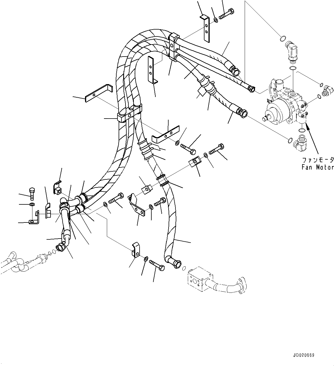 Схема запчастей Komatsu WA500-6R - ВЕНТИЛЯТОР ОХЛАЖДЕНИЯ ПРИВОД ТРУБЫ (№-) ВЕНТИЛЯТОР ОХЛАЖДЕНИЯ ПРИВОД ТРУБЫ