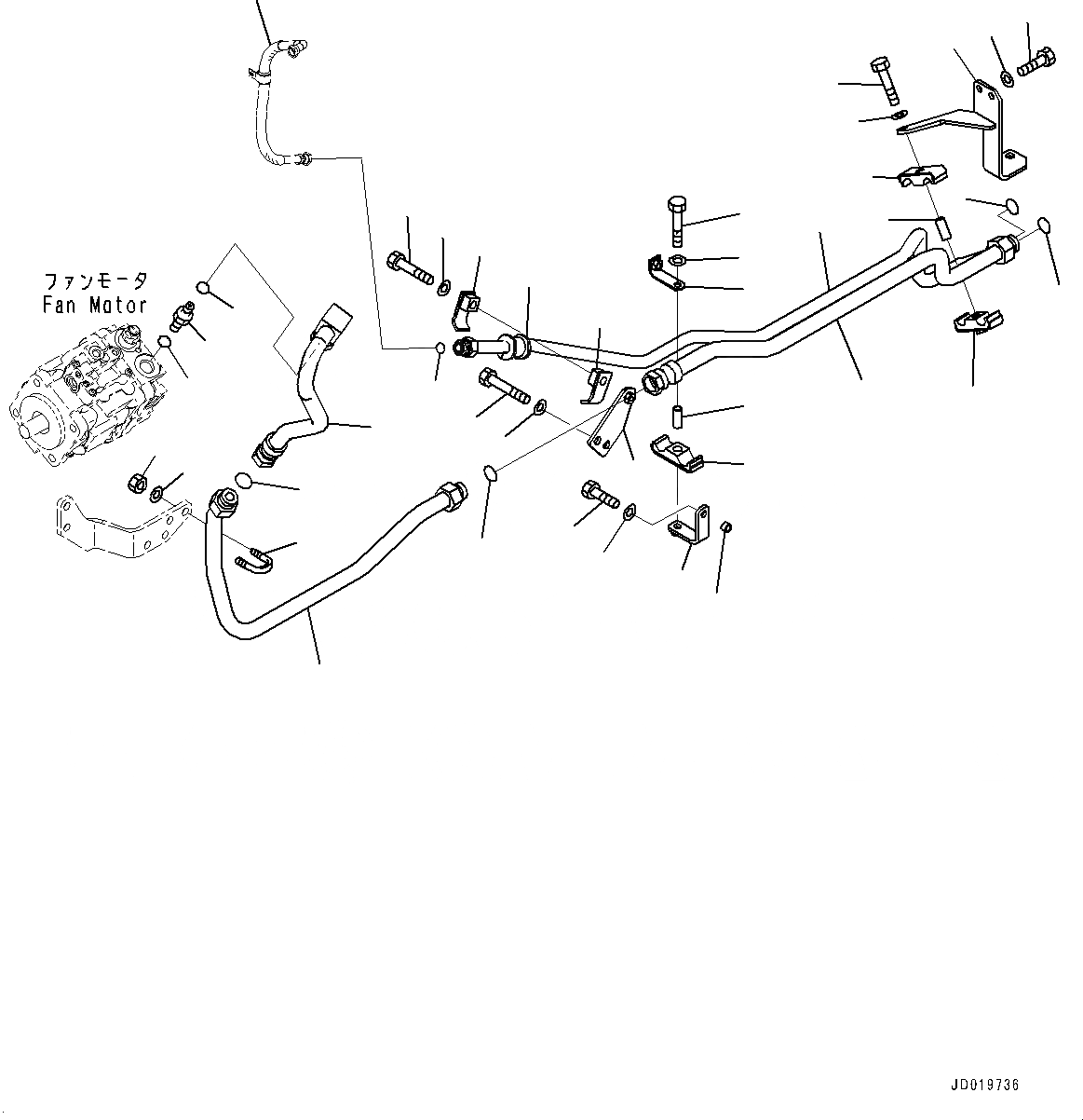 Схема запчастей Komatsu WA500-6R - ГИДРОЛИНИЯ, НАСОС ВЕНТИЛЯТОРА - МОТОР ВЕНТИЛЯТОРА ТРУБЫ (№-) ГИДРОЛИНИЯ, С 2-Х СЕКЦИОНН. УПРАВЛЯЮЩ. КЛАПАН, ТОРМОЗ. МАСЛ. СИСТЕМА ОХЛАЖДЕНИЯ, ПОГРУЗ. METER, ПРОХОДНОЙ ФИЛЬТР