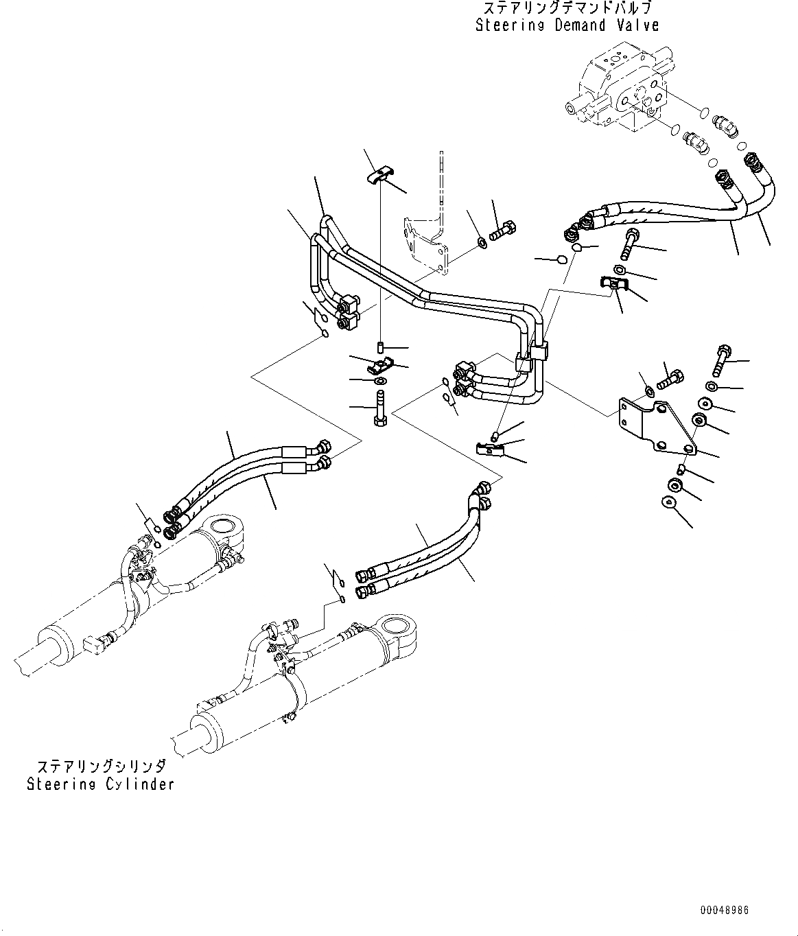 Схема запчастей Komatsu WA500-6R - РУЛЕВ. УПРАВЛЕНИЕ ГИДРОЛИНИЯ, ЦИЛИНДР РУЛЕВ. УПР-Я ТРУБЫ (№-) РУЛЕВ. УПРАВЛЕНИЕ ГИДРОЛИНИЯ, С ЭКСТРЕНН. УПРАВЛ., АВТОМАТИЧ. УПРАВЛ-Е ТИП