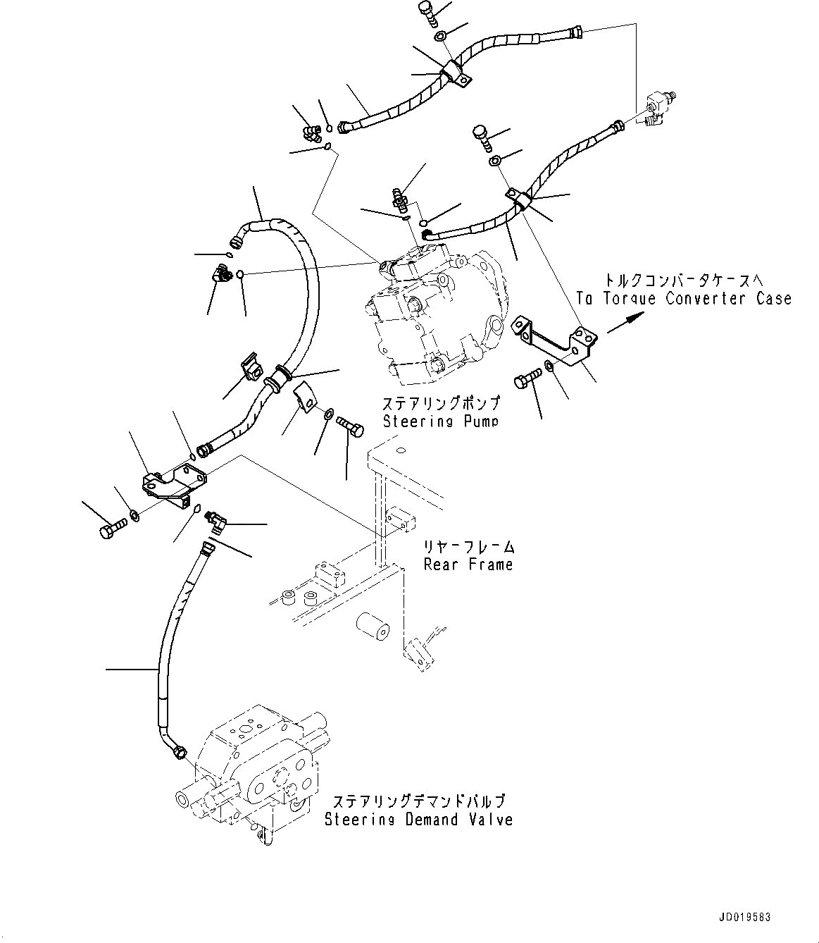 Схема запчастей Komatsu WA500-6R - РУЛЕВ. УПРАВЛЕНИЕ ГИДРОЛИНИЯ, ГЛАВН. ТРУБЫ (№-) РУЛЕВ. УПРАВЛЕНИЕ ГИДРОЛИНИЯ, БЕЗ ЭКСТРЕНН. РУЛЕВ. УПРАВЛЕНИЕ, АВТОМАТИЧ. УПРАВЛ-Е ТИП