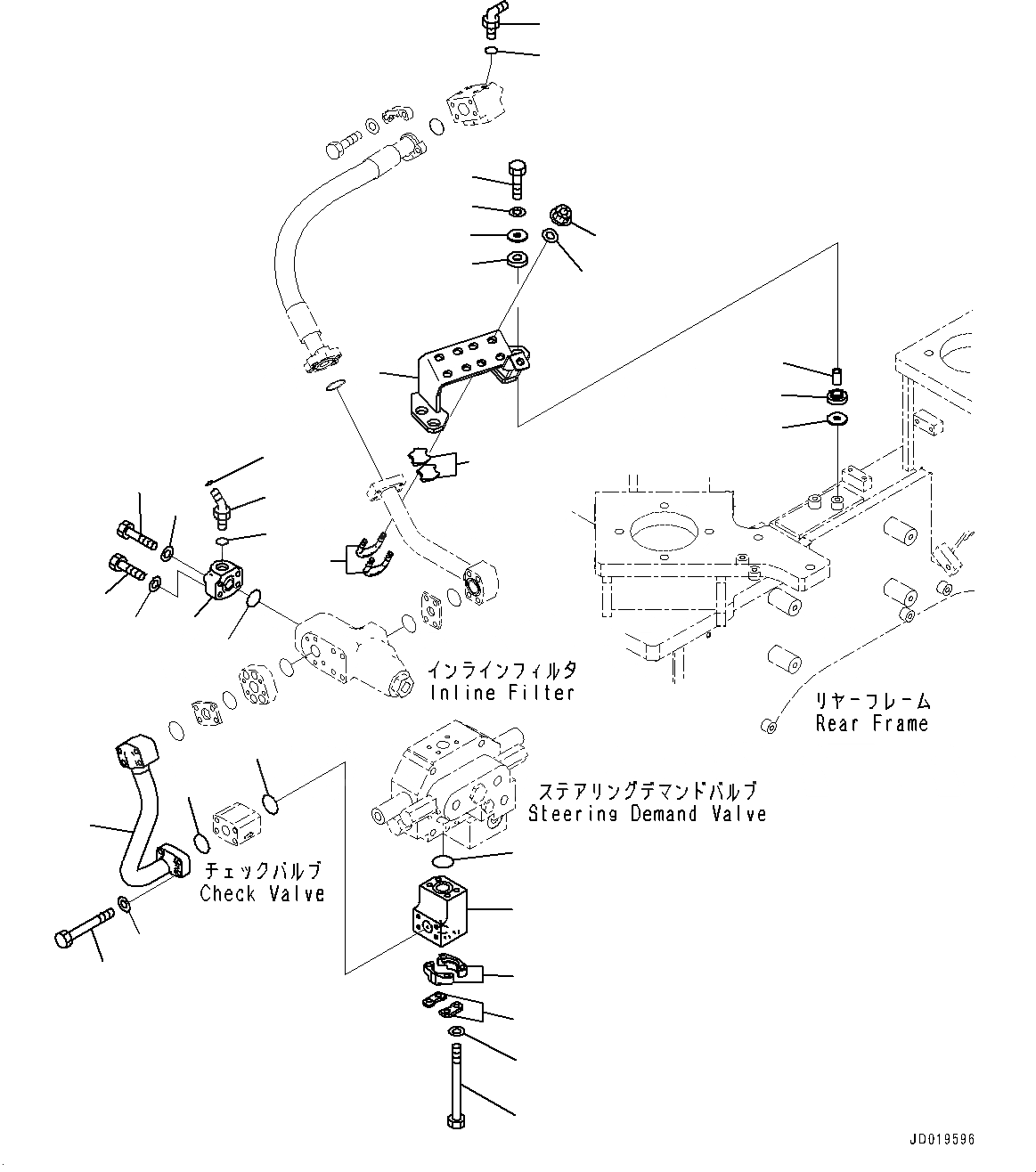 Схема запчастей Komatsu WA500-6R - РУЛЕВ. УПРАВЛЕНИЕ ГИДРОЛИНИЯ, ГИДРОЛИНИЯ КЛАПАНА РУЛЕВ. УПРАВЛЕНИЯ (№-) РУЛЕВ. УПРАВЛЕНИЕ ГИДРОЛИНИЯ, С ЭКСТРЕНН. УПРАВЛ., АВТОМАТИЧ. УПРАВЛ-Е ТИП, ПРОХОДНОЙ ФИЛЬТР