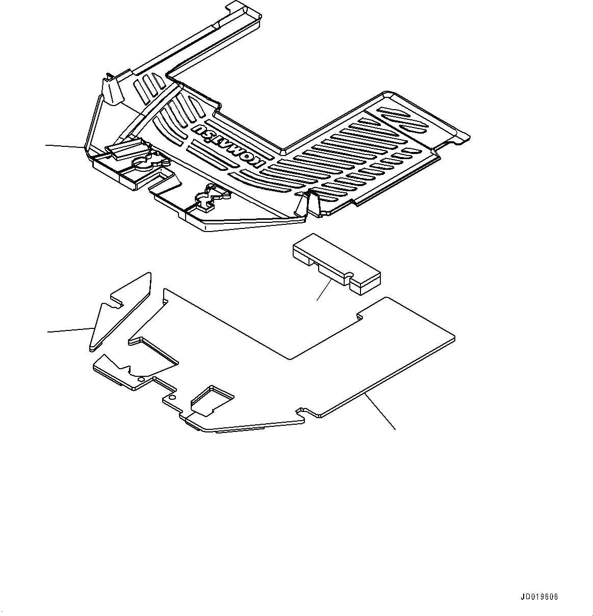 Схема запчастей Komatsu WA500-6R - ПОКРЫТИЕ ПОЛА(№-) ПОЛ МАТЕРИАЛ