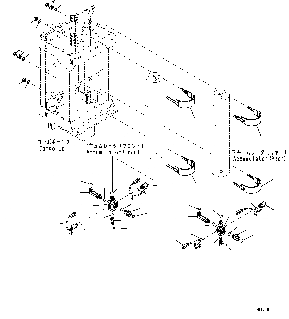 Схема запчастей Komatsu WA500-6R - ТОРМОЗ. COMPO КОРПУС, АККУМУЛЯТОР КОМПОНЕНТЫ (№-) ТОРМОЗ. COMPO КОРПУС