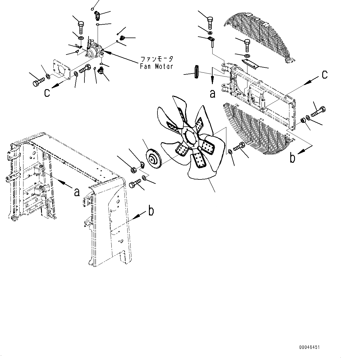 Схема запчастей Komatsu WA500-6R - ДВЕРЦЫ КАПОТА, ВЕНТИЛЯТОР (№-) ДВЕРЦЫ КАПОТА, БЕЗ ЭКСТРЕНН. РУЛЕВ. УПРАВЛЕНИЕ, АВТОМАТИЧ. УПРАВЛ-Е ТИП