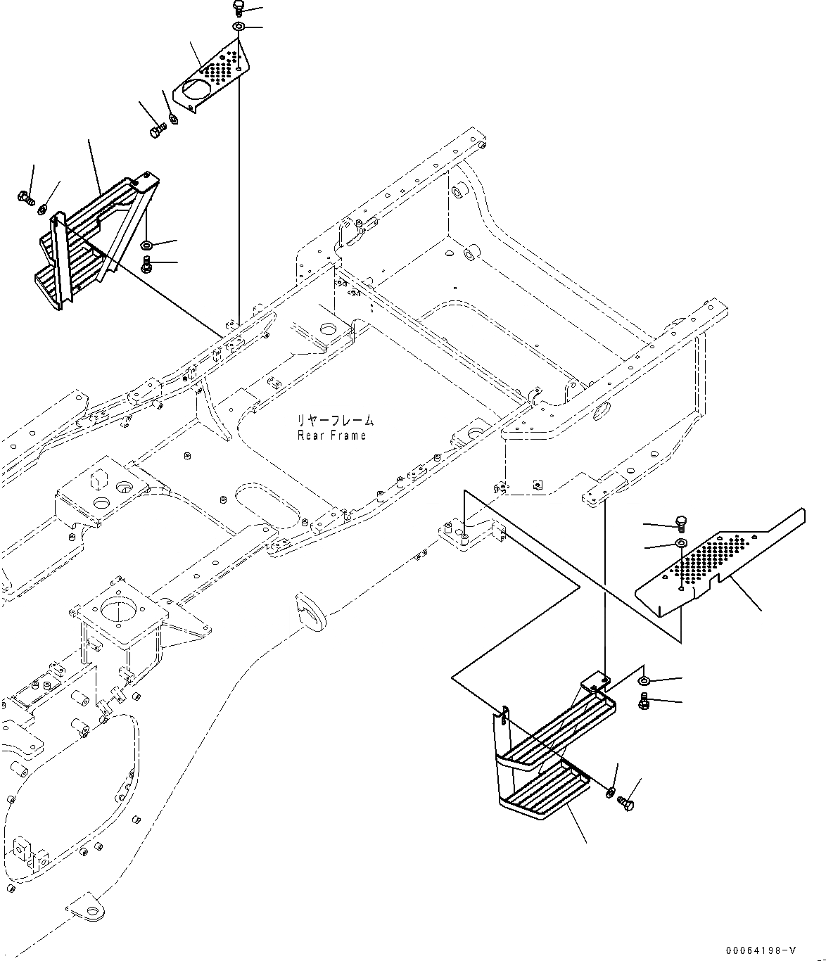 Схема запчастей Komatsu WA500-6R - ЛЕСТНИЦА, СТУПЕНИ (№-) ЛЕСТНИЦА
