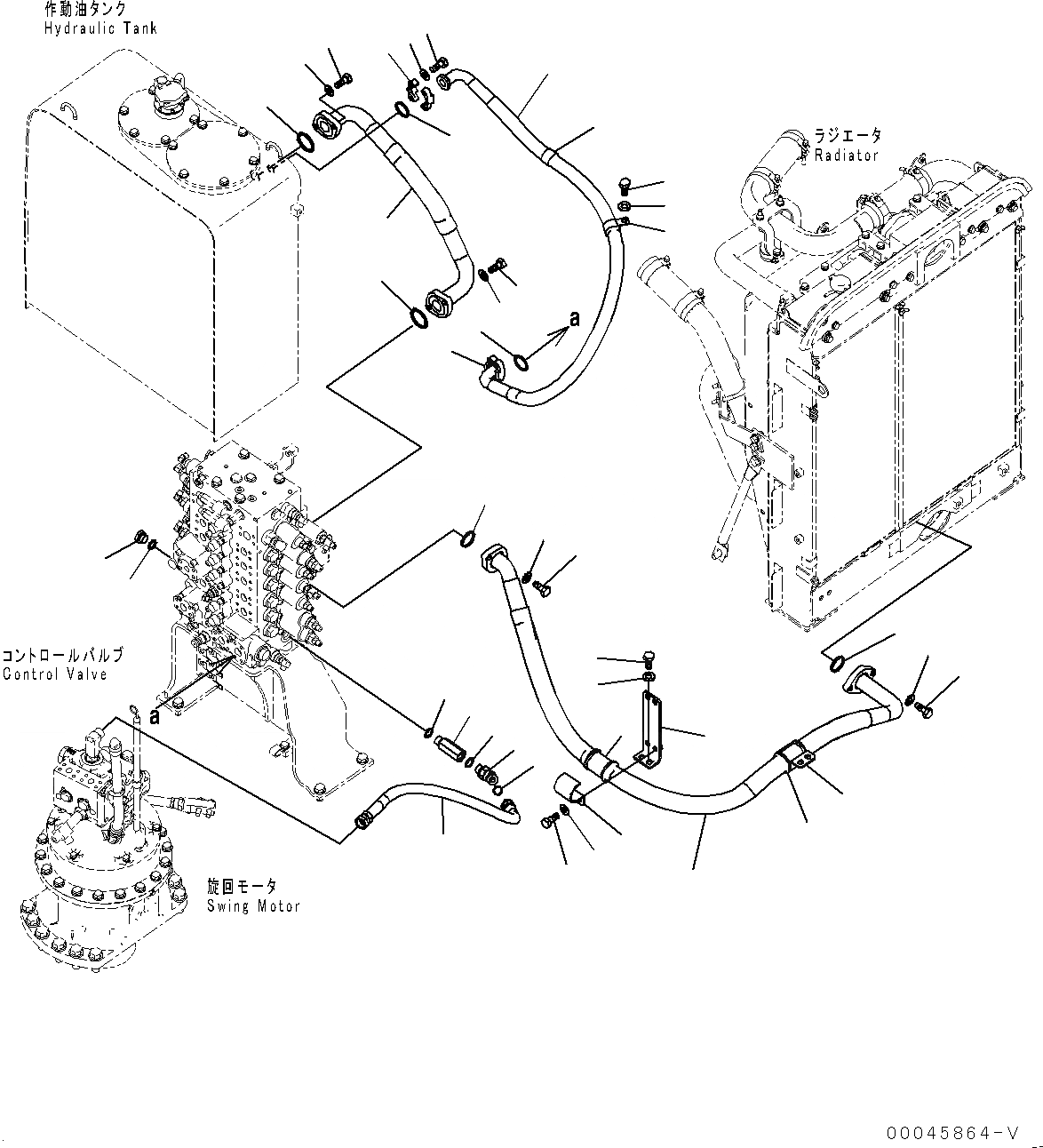 Схема запчастей Komatsu PC200-8 - ВОЗВРАТ. ТРУБЫ (№-) ВОЗВРАТ. ТРУБЫ, -АКТУАТОР