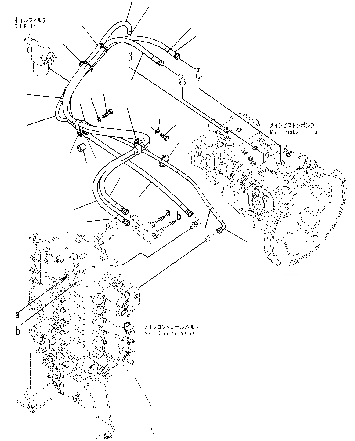 Схема запчастей Komatsu PC200-8 - LS ТРУБЫ (№-) LS ТРУБЫ, -АКТУАТОР