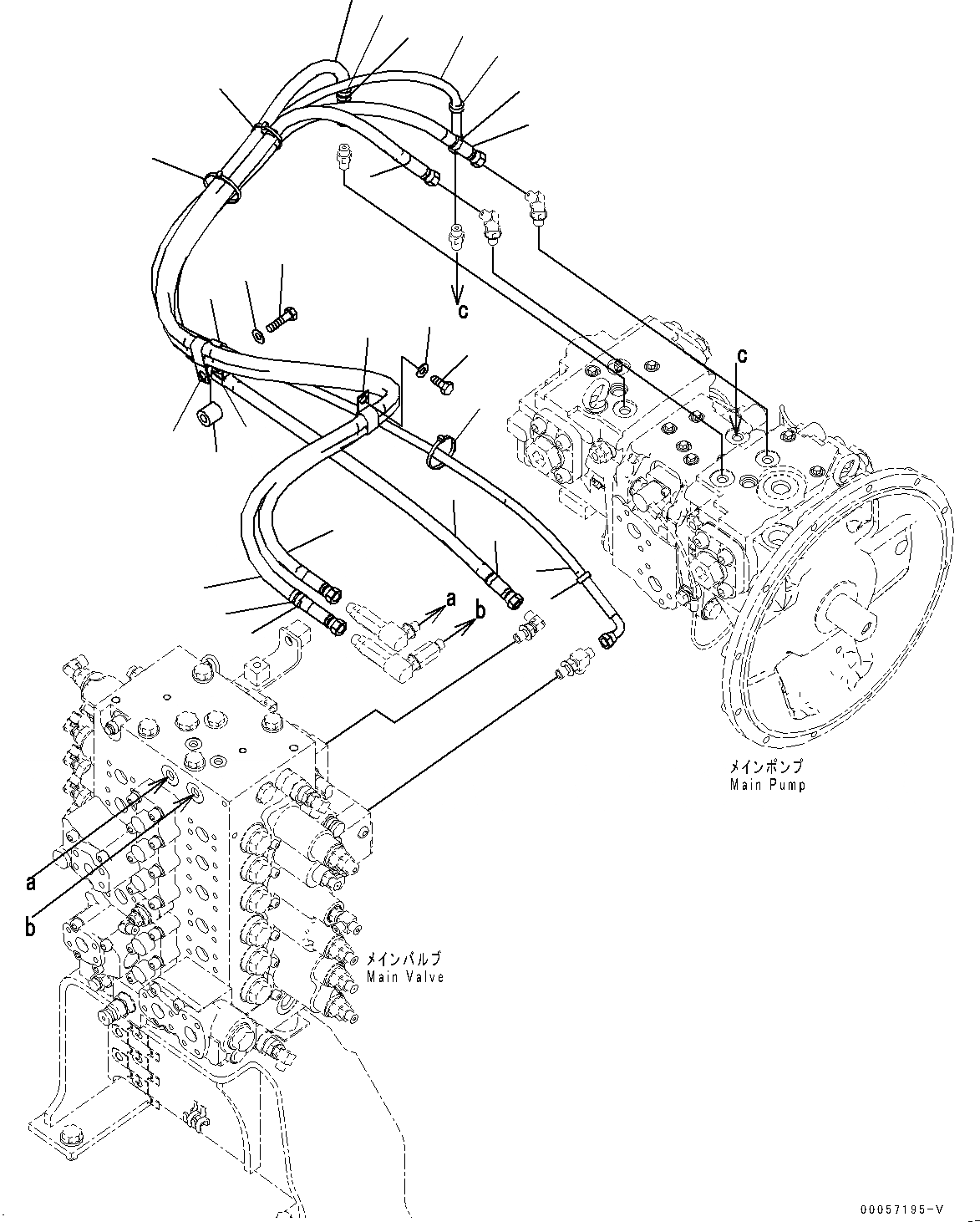 Схема запчастей Komatsu PC200-8 - LS ТРУБЫ (№-) LS ТРУБЫ, ДЛЯ АЗИИ