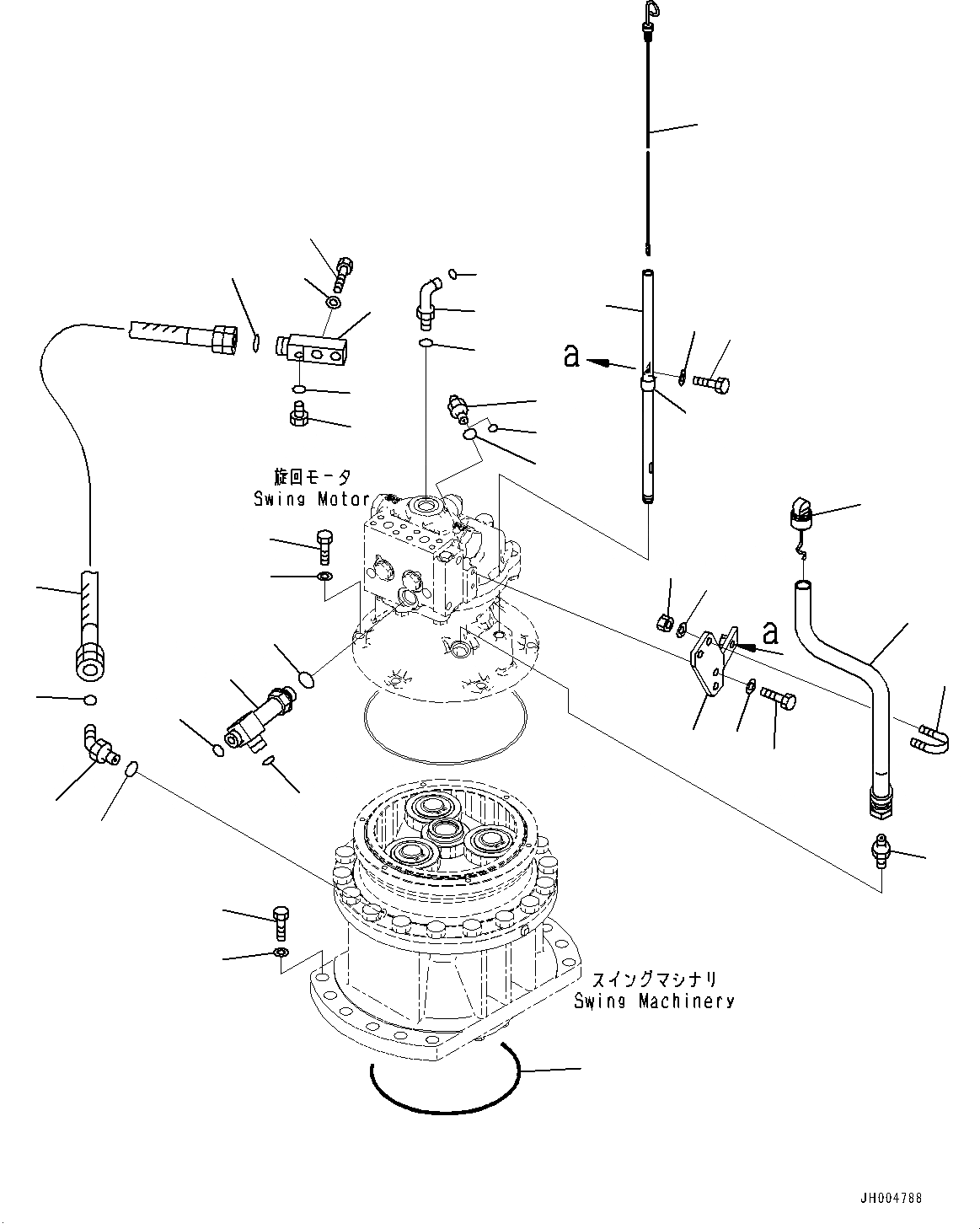 Схема запчастей Komatsu PC200-8 - МЕХАНИЗМ ПОВОРОТА И МОТОР, ДРЕНАЖН. ТРУБЫ (№-) МЕХАНИЗМ ПОВОРОТА И МОТОР