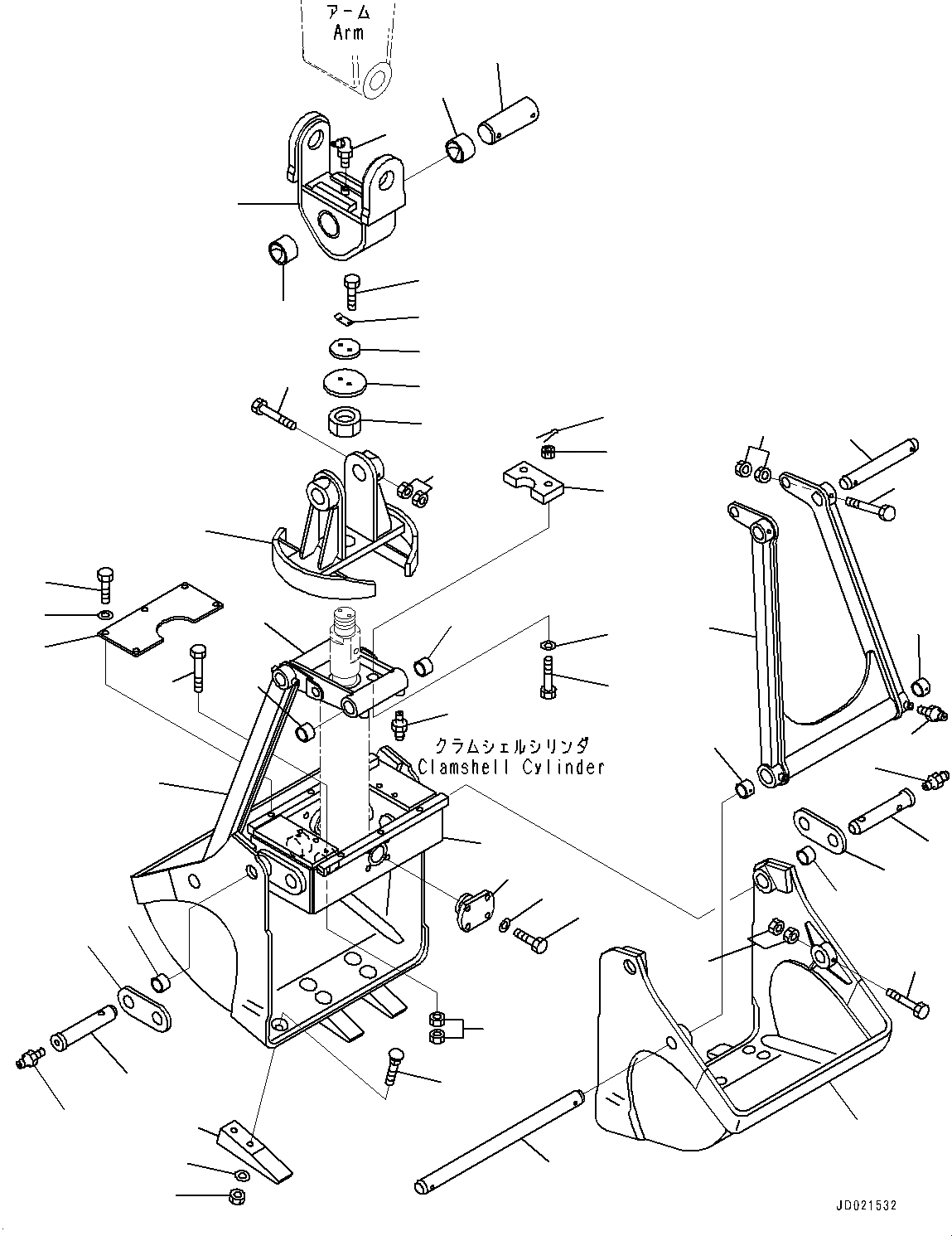 Схема запчастей Komatsu PC200-8 - ГРЕЙФЕРН. КОВШ(№-) ГРЕЙФЕРН. КОВШ, ГРЕЙФЕРН., .M