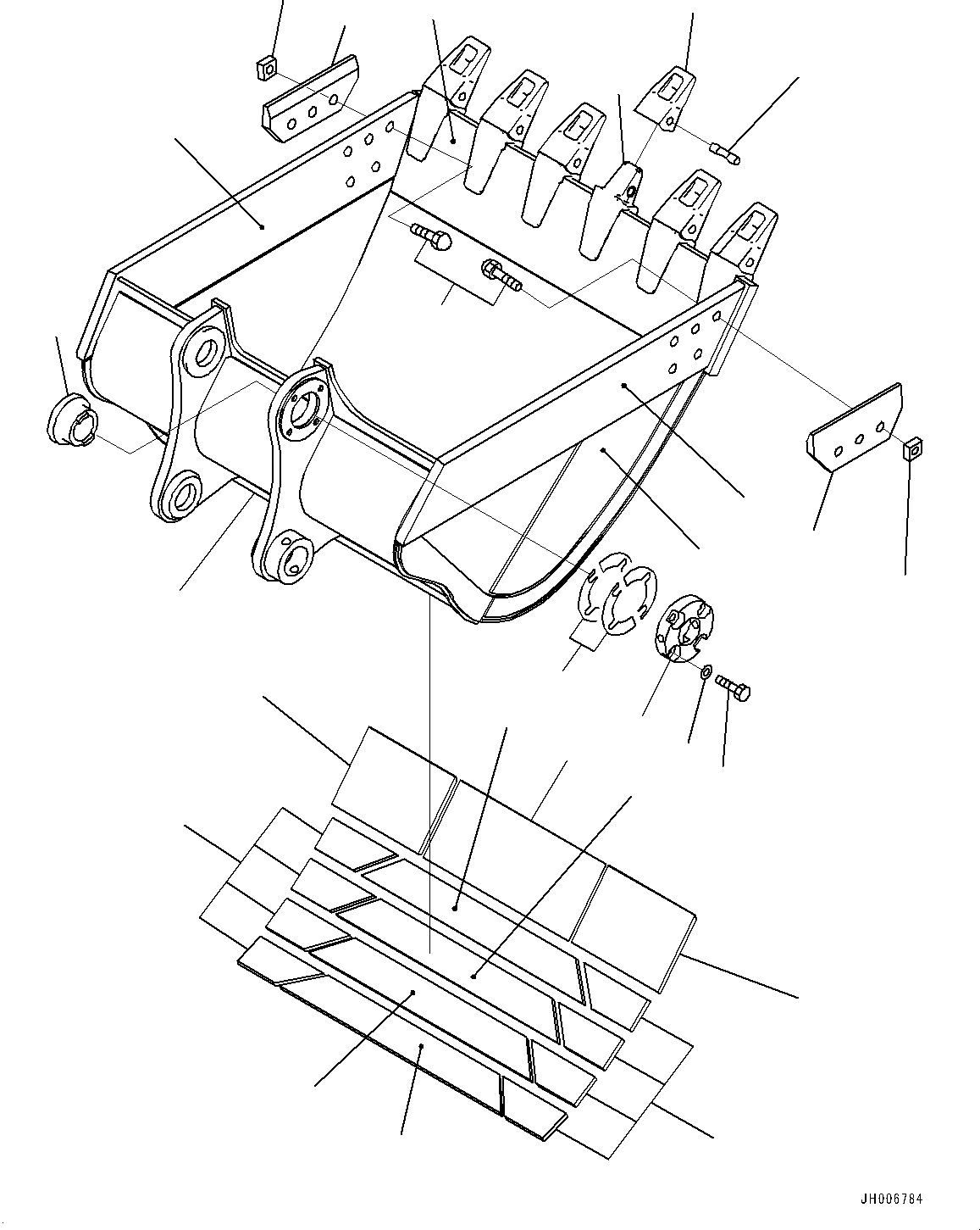 Схема запчастей Komatsu PC200-8 - ME КОВШ (№-) ME КОВШ, .M, MM ШИР., ГОРИЗОНТАЛЬН. ПАЛЕЦ, THRUST ADJUSTMENT, БОКОРЕЗЫ