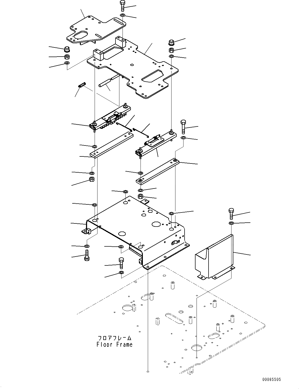 Схема запчастей Komatsu PC1250LC-8 - ОСНОВН. КОНСТРУКЦИЯ, ПОЛ, ОСНОВ. (№8-) ОСНОВН. КОНСТРУКЦИЯ, VOLT POWER ВЫПУСКН., С VHMS, ВЫС.-КРЕПЛЕНИЕ КАБИНЫ, MM
