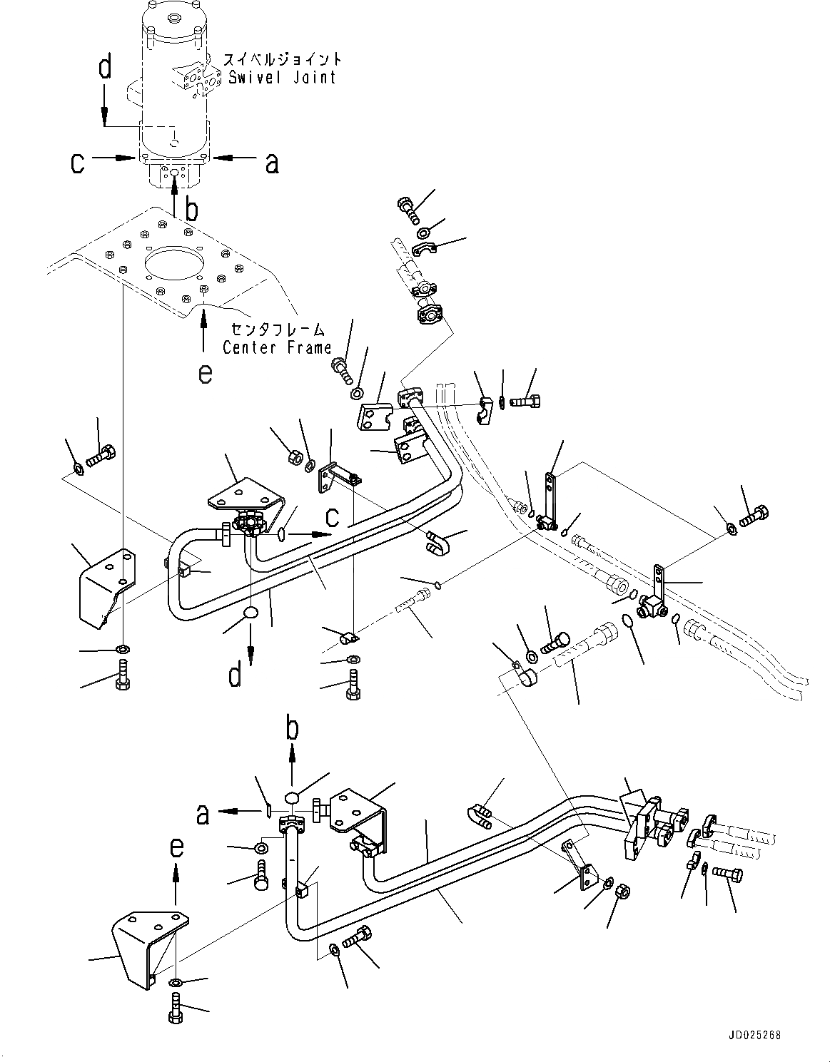 Схема запчастей Komatsu PC1250LC-8 - ХОД ТРУБЫ, ЦЕНТР. РАМА (№8-) ХОД ТРУБЫ