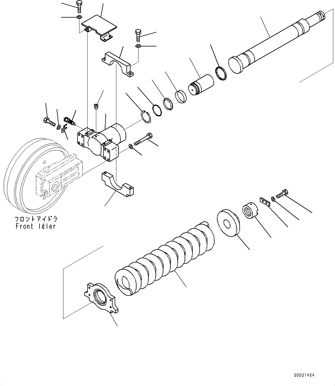 Схема запчастей Komatsu PC1250LC-8 - ГУСЕНИЧНАЯ РАМА, ОПОРНЫЙ ЭЛЕМЕНТ ЛЕНИВЦА, ПРАВ. (№8-) ГУСЕНИЧНАЯ РАМА, С ДОПОЛН. ЗАЩИТА ОПОРНЫХ КАТКОВ