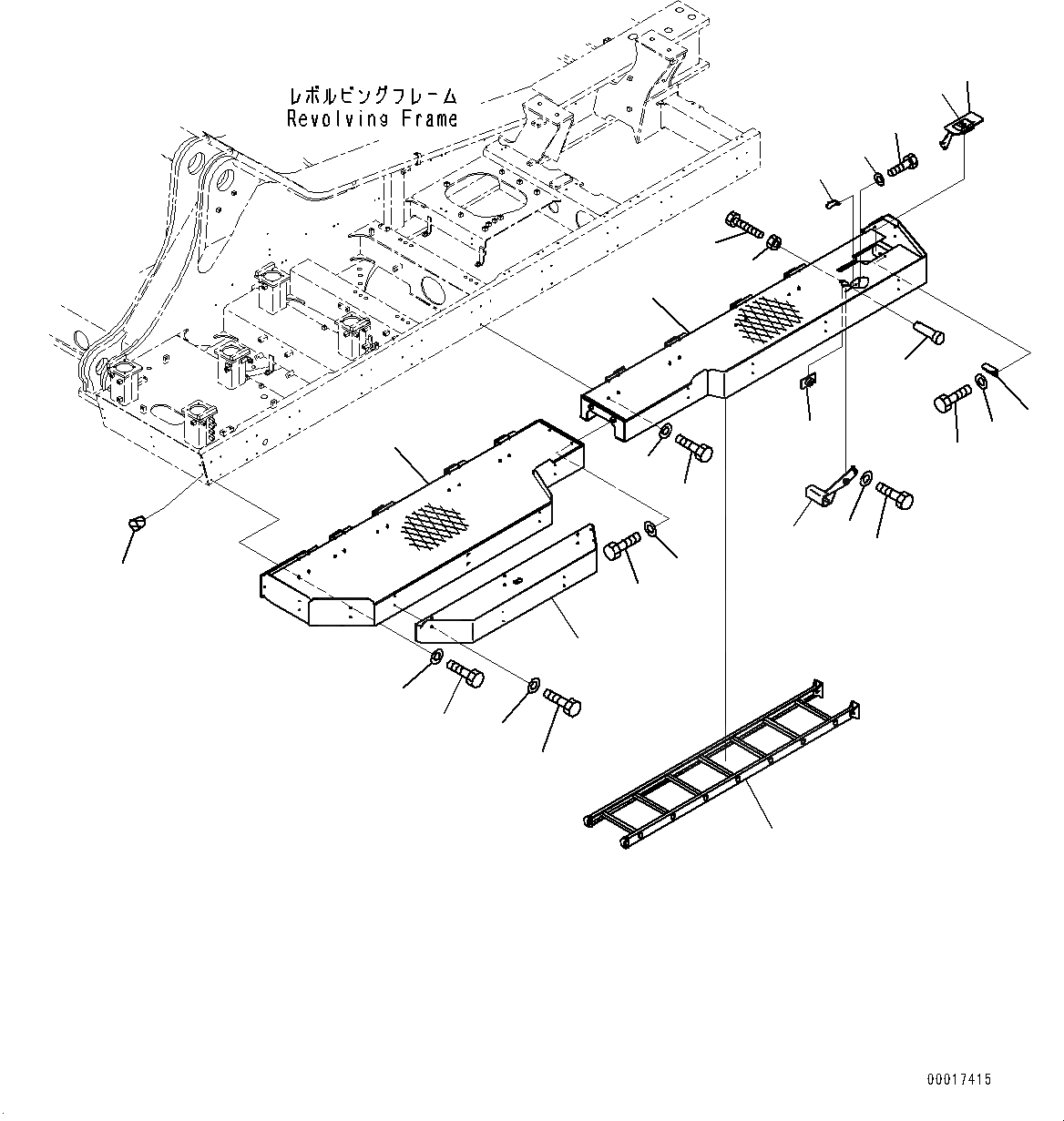 Схема запчастей Komatsu PC1250LC-8 - ЛЕВ. СТУПЕНИ, СТУПЕНИ (№8-) ЛЕВ. СТУПЕНИ, ДЛЯ ВЫС. КАБИНА