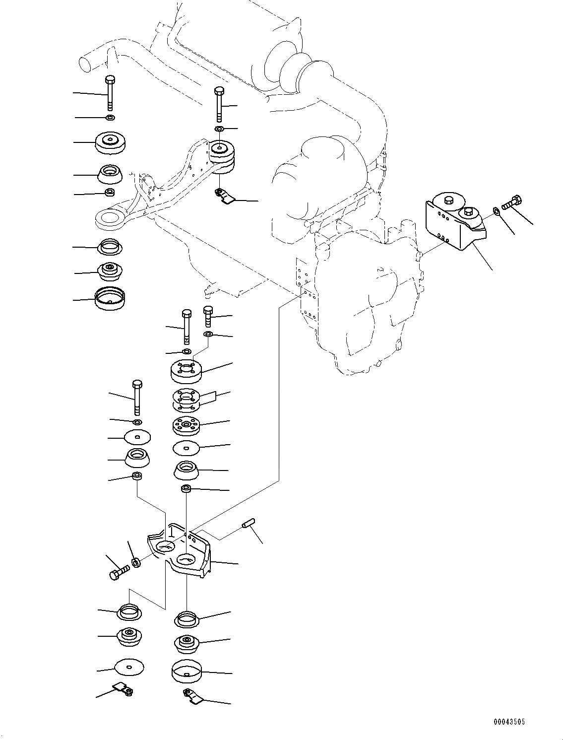 Схема запчастей Komatsu PC1250-8 - КРЕПЛЕНИЕ ДВИГАТЕЛЯ (№8-) КРЕПЛЕНИЕ ДВИГАТЕЛЯ