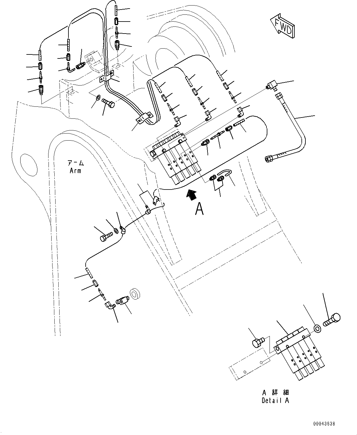 Схема запчастей Komatsu PC1250-8 - АВТОМАТИЧ.-СИСТ. СМАЗКИ СИСТЕМА, РУКОЯТЬ ТРУБЫ (№8-) АВТОМАТИЧ.-СИСТ. СМАЗКИ СИСТЕМА, С MM РУКОЯТЬ