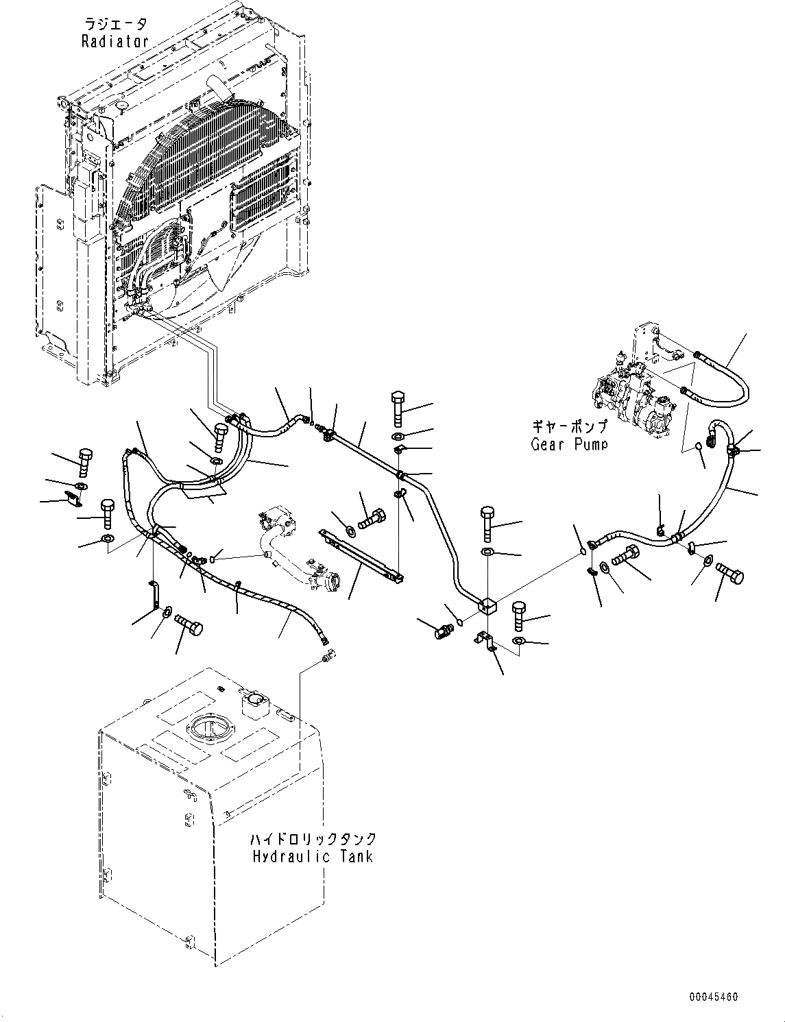 Схема запчастей Komatsu PC1250-8 - ВОЗВРАТ. ТРУБЫ, РАДИАТОР МОТОР ТРУБЫ (№8-) ВОЗВРАТ. ТРУБЫ
