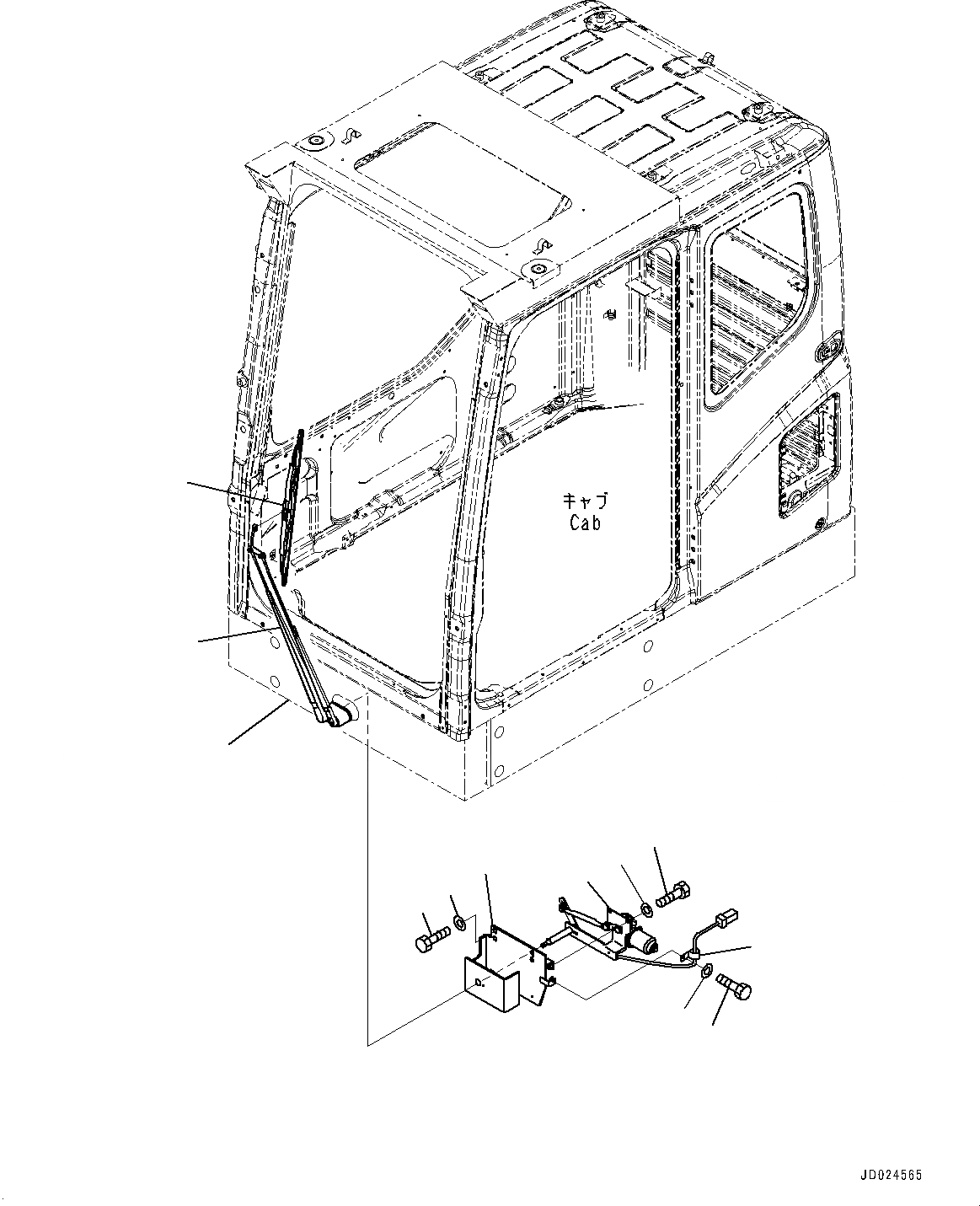 Схема запчастей Komatsu PC1250-8 - ДОПОЛН. ДВОРНИКИ (№8-) ДОПОЛН. ДВОРНИКИ, НИЖН.