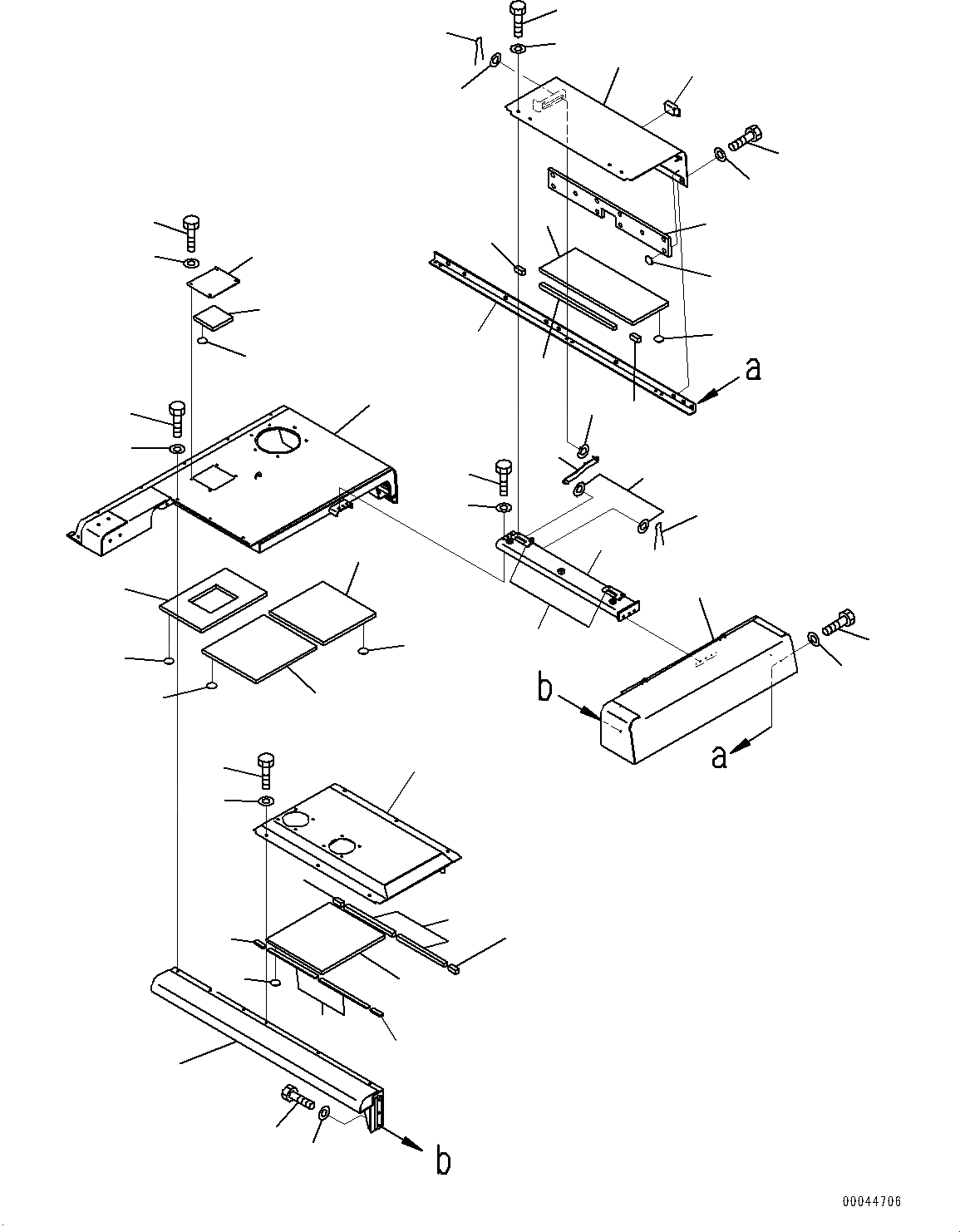 Схема запчастей Komatsu PC1250-8 - КАПОТ, (/) (№8-) КАПОТ, ДЛЯ СТРАН ЕС НОВ. NOISE ARRANGEMENT 