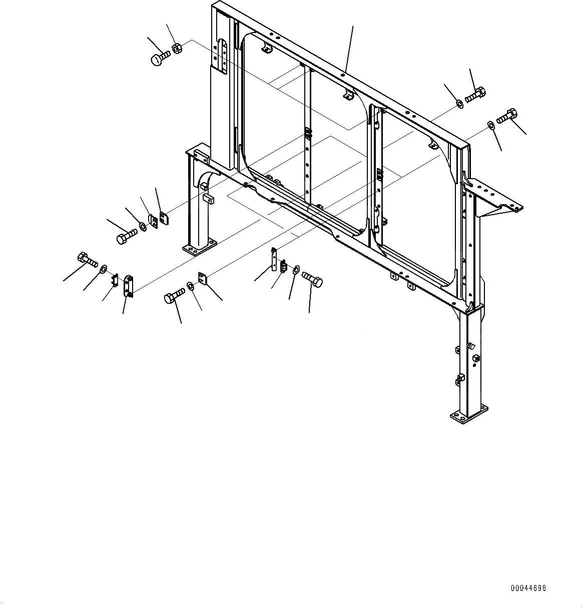 Схема запчастей Komatsu PC1250-8 - КАБИНА ПЕРЕГОРОДКА., РАМА (№9-) КАБИНА ПЕРЕГОРОДКА.
