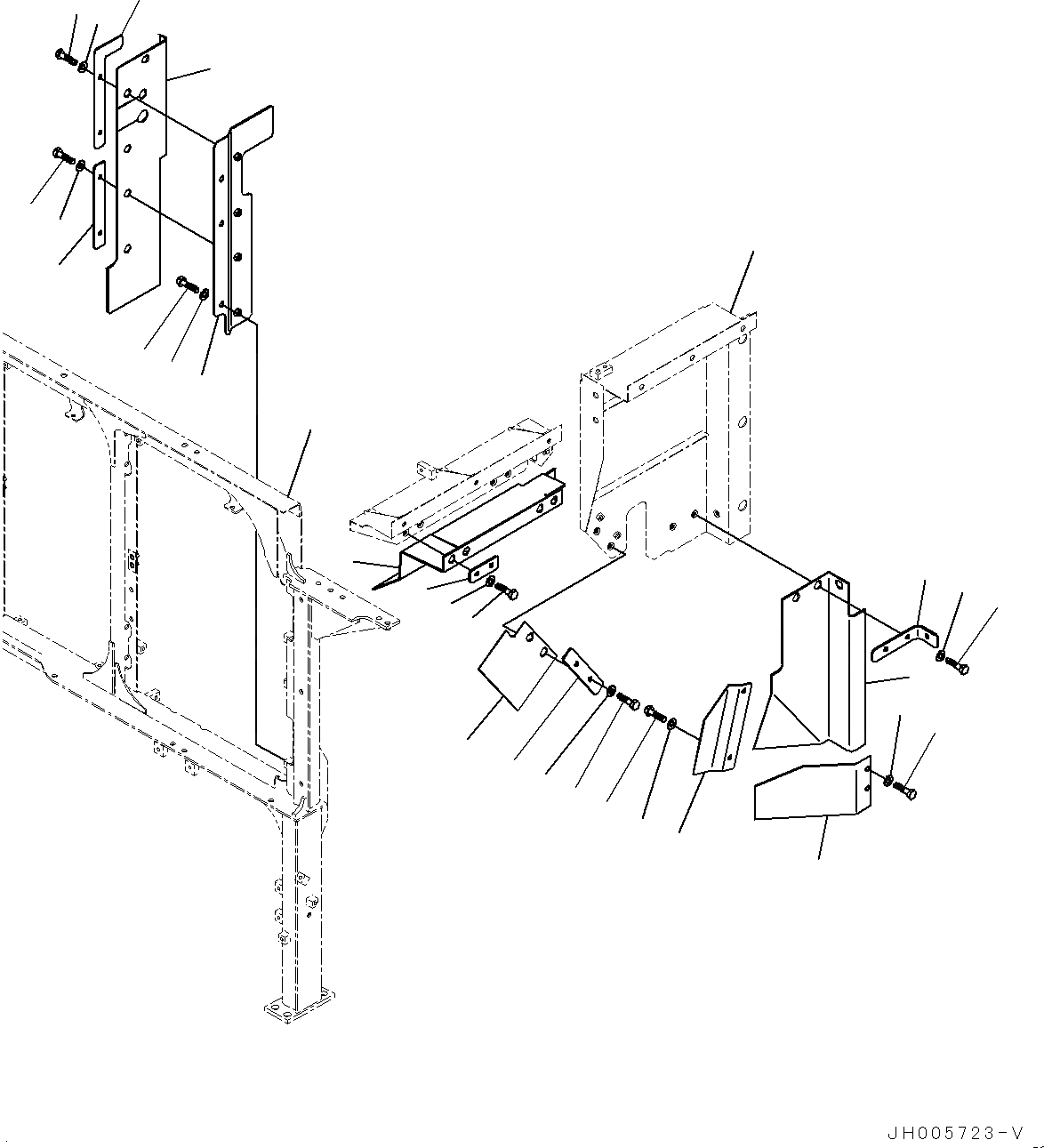Схема запчастей Komatsu PC1250-8 - КАБИНА ПЕРЕГОРОДКА., КРЫШКА(/) (№9-) КАБИНА ПЕРЕГОРОДКА.