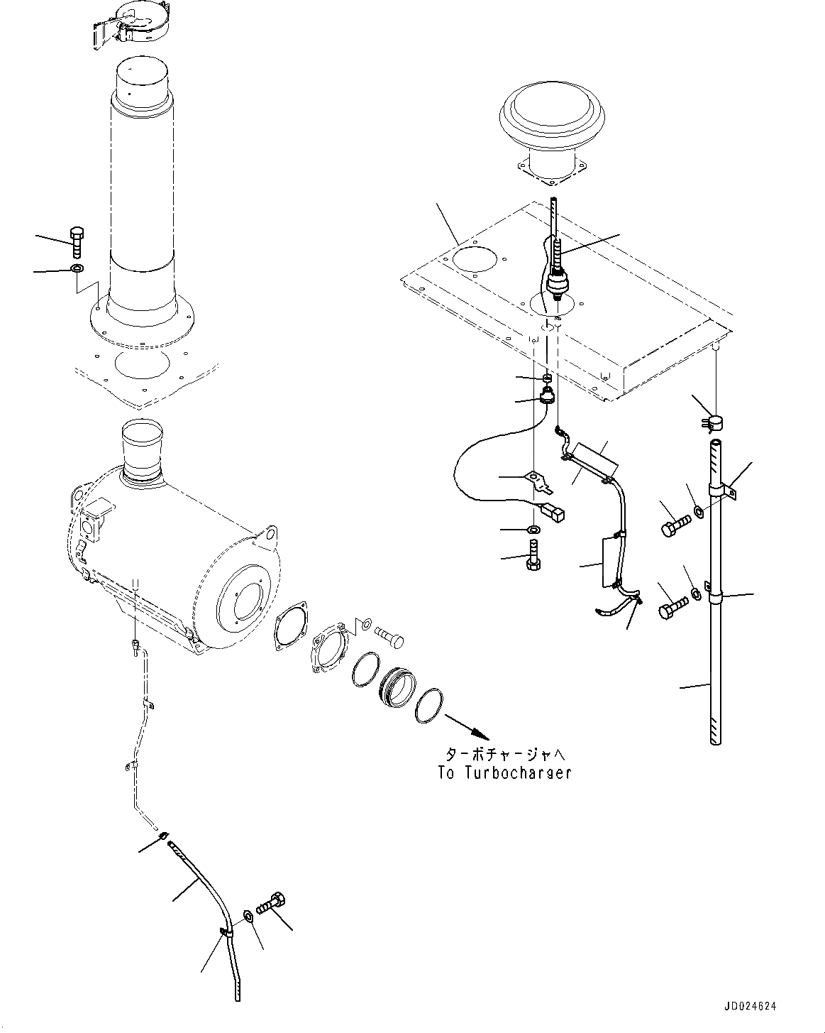 Схема запчастей Komatsu PC1250SP-8 - ВЫХЛОПНАЯ ТРУБА, КОМПОНЕНТЫ (№8-) ВЫХЛОПНАЯ ТРУБА