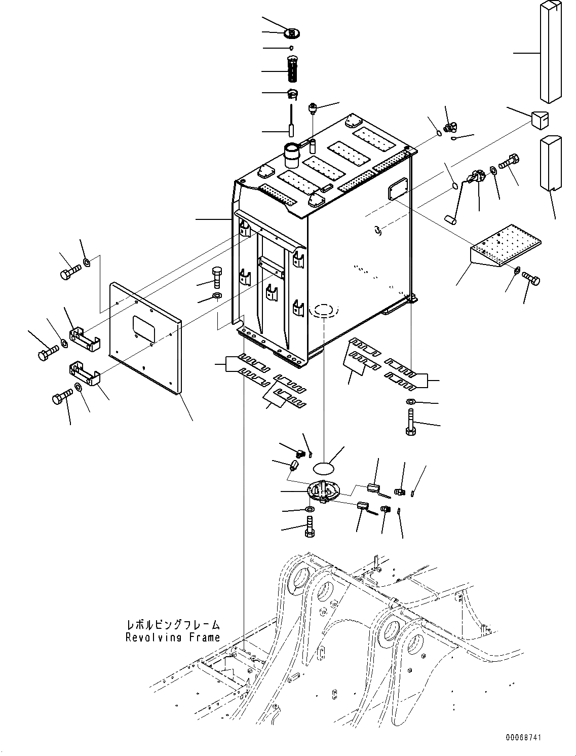 Схема запчастей Komatsu PC1250SP-8 - ТОПЛИВН. БАК. (№8-) ТОПЛИВН. БАК.