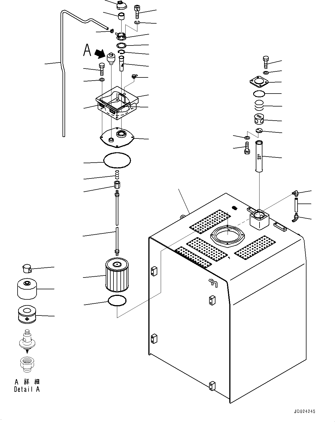 Схема запчастей Komatsu PC1250SP-8 - ГИДР. БАК., БАК (№8-) ГИДР. БАК., ДЛЯ ЗАПЫЛЕНН МЕСТН. ARRANGEMENT