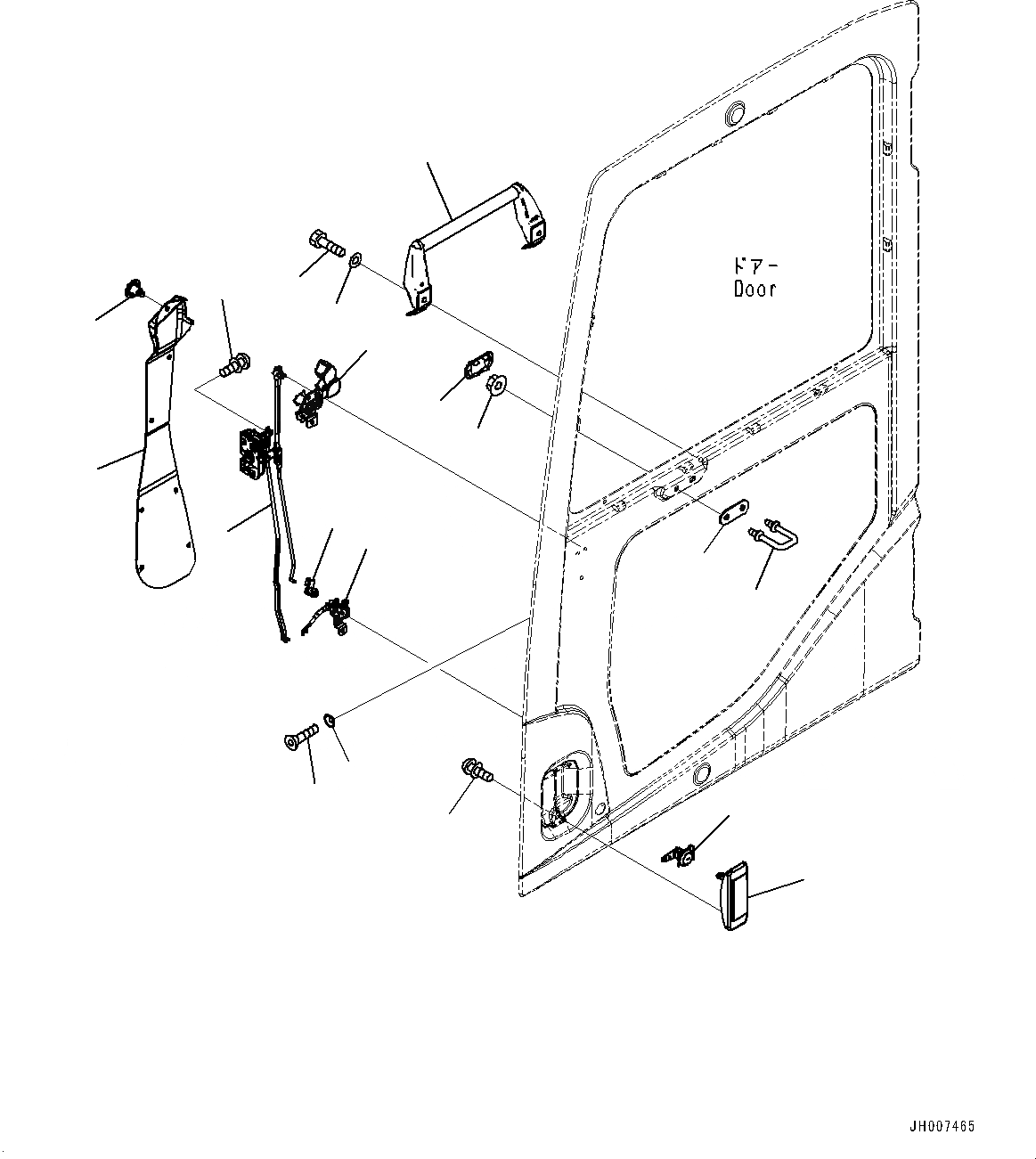 Схема запчастей Komatsu PC1250SP-8 - КАБИНА, ЗАМОК ДВЕРИ (№9-) КАБИНА, С АВТОМАТИЧ. КОНДИЦ. ВОЗДУХА, ДЛЯ КАРЬЕРН