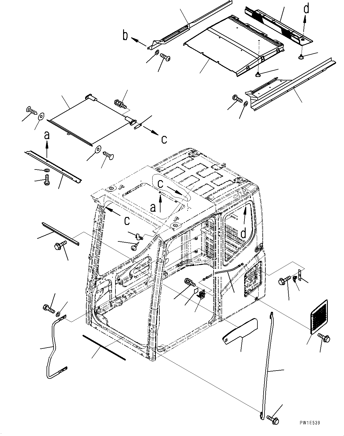 Схема запчастей Komatsu PC1250SP-8 - КАБИНА, АКСЕССУАРЫ (№8-) КАБИНА, С АВТОМАТИЧ. КОНДИЦ. ВОЗДУХА, ДЛЯ КАРЬЕРН