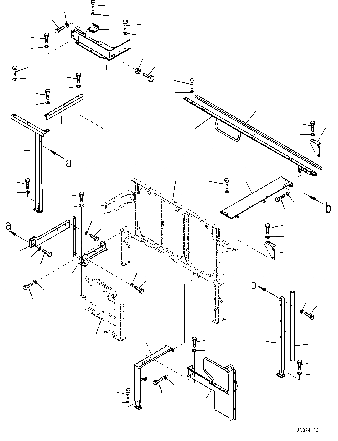 Схема запчастей Komatsu PC1250SP-8 - КАБИНА РАМА, (№8-) КАБИНА РАМА, ЕС ARRANGEMENT