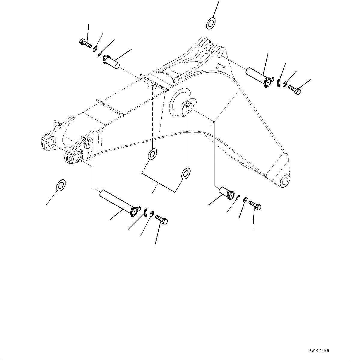 Схема запчастей Komatsu PC1250SP-8 - СТРЕЛА, ПАЛЕЦ (№8-) СТРЕЛА, 78MM, АВТОМАТИЧ.-СИСТ. СМАЗКИ СИСТЕМА