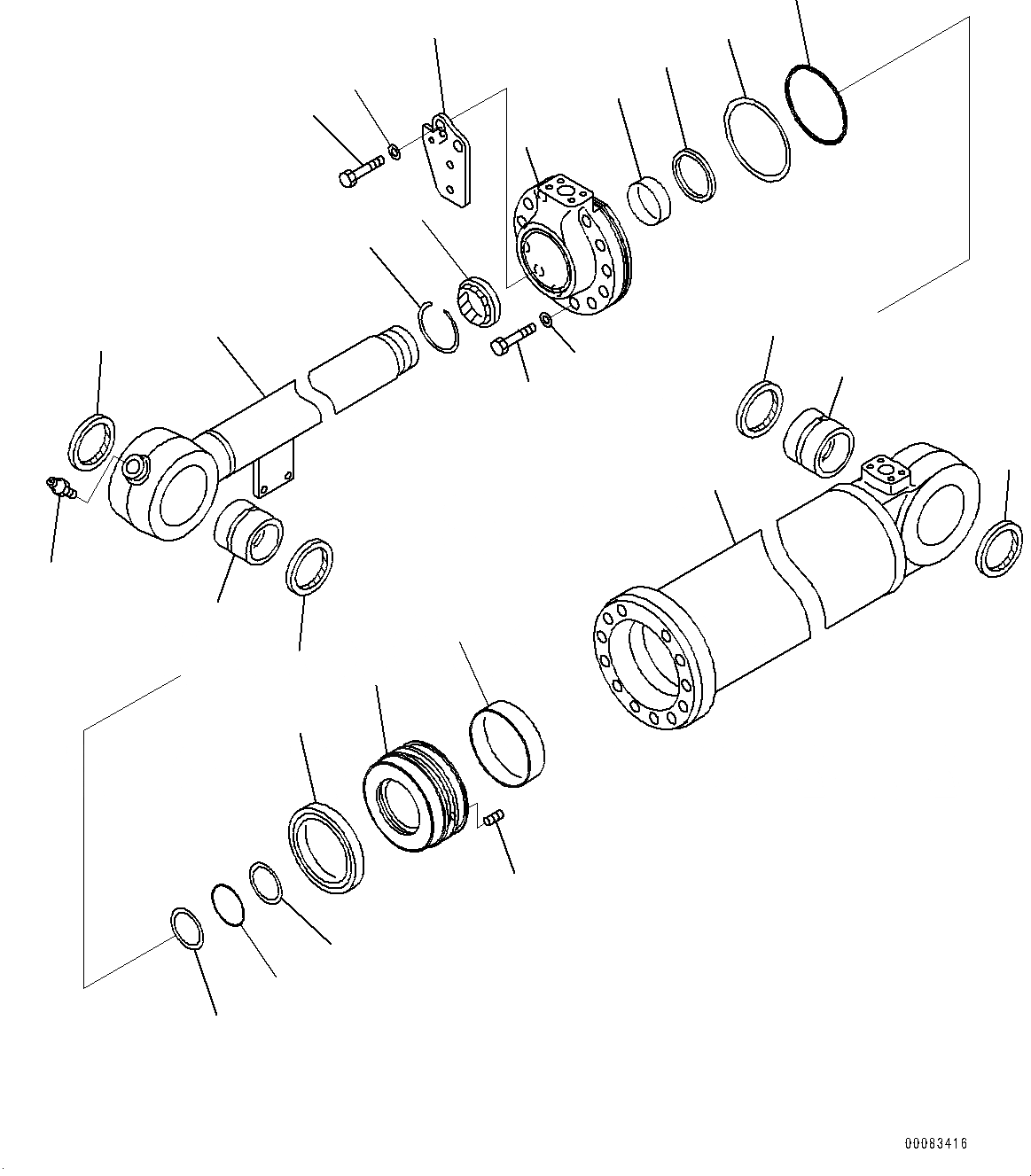 Схема запчастей Komatsu WA250PZ-6 - ЦИЛИНДР КОВША, ВНУТР. ЧАСТИ (№77-) ЦИЛИНДР КОВША, С ПРЕДОТВРАЩЕНИЕМ СМЕЩЕНИЯ КЛАПАН