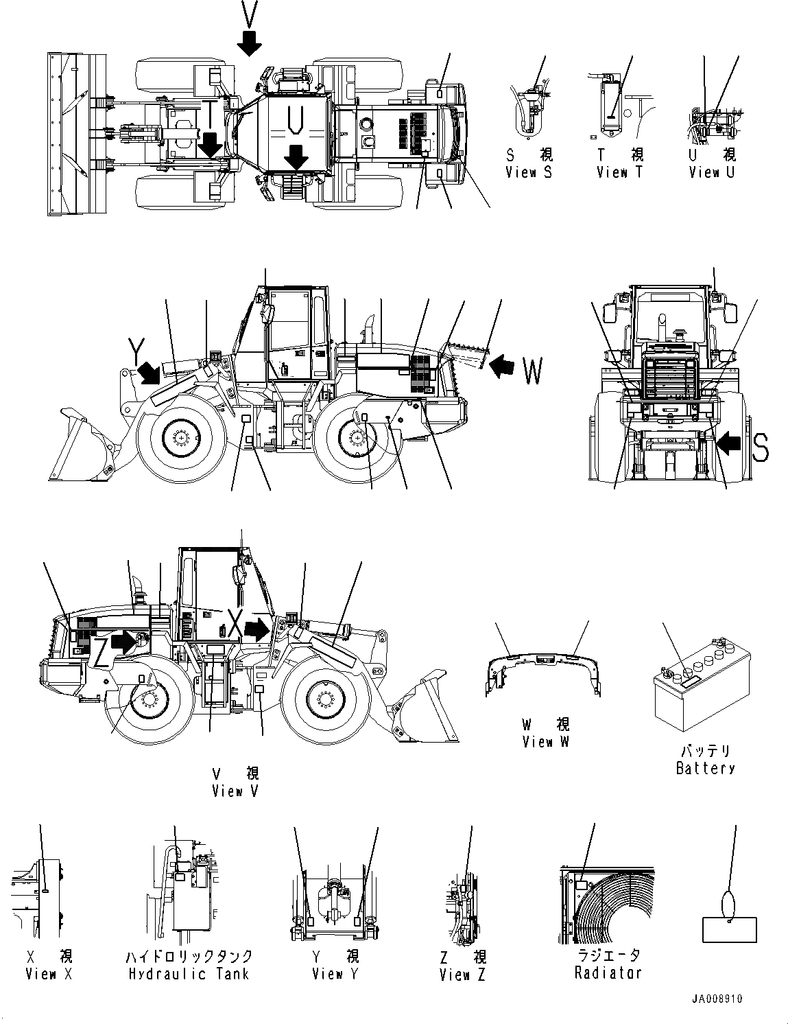 Схема запчастей Komatsu WA250PZ-6 - МАРКИРОВКА, EXTERIOR (№77-) МАРКИРОВКА, ИСПАНИЯ, TEXT ТИП