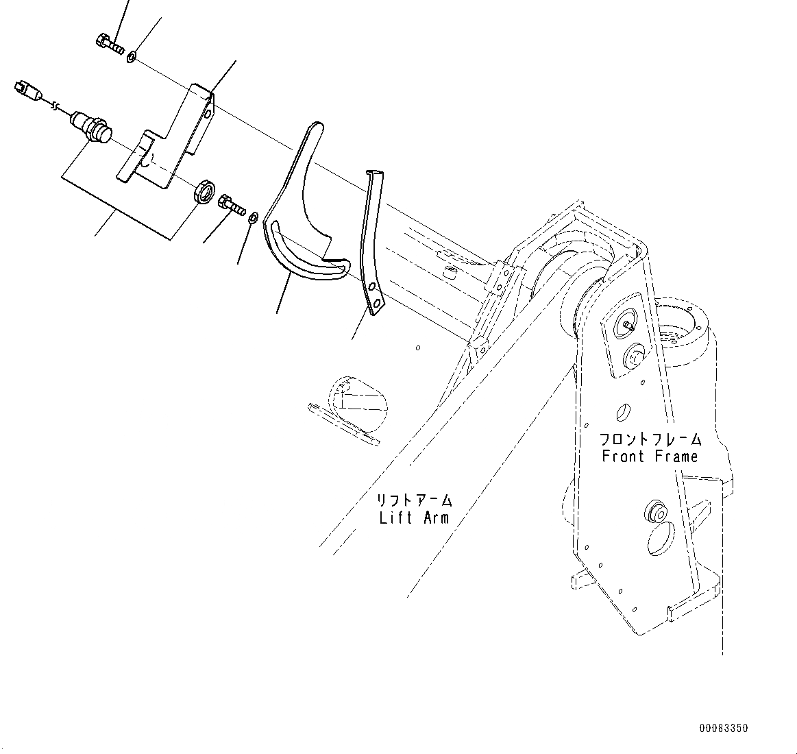 Схема запчастей Komatsu WA250PZ-6 - РУКОЯТЬ И BELL CRANK, КОНЦЕВ. ВЫКЛЮЧ-ЛЬ ПОДЪЕМА СТРЕЛЫ (№77-778) РУКОЯТЬ И BELL CRANK, С АВТОМАТИЧ.-СИСТ. СМАЗКИ СИСТЕМА