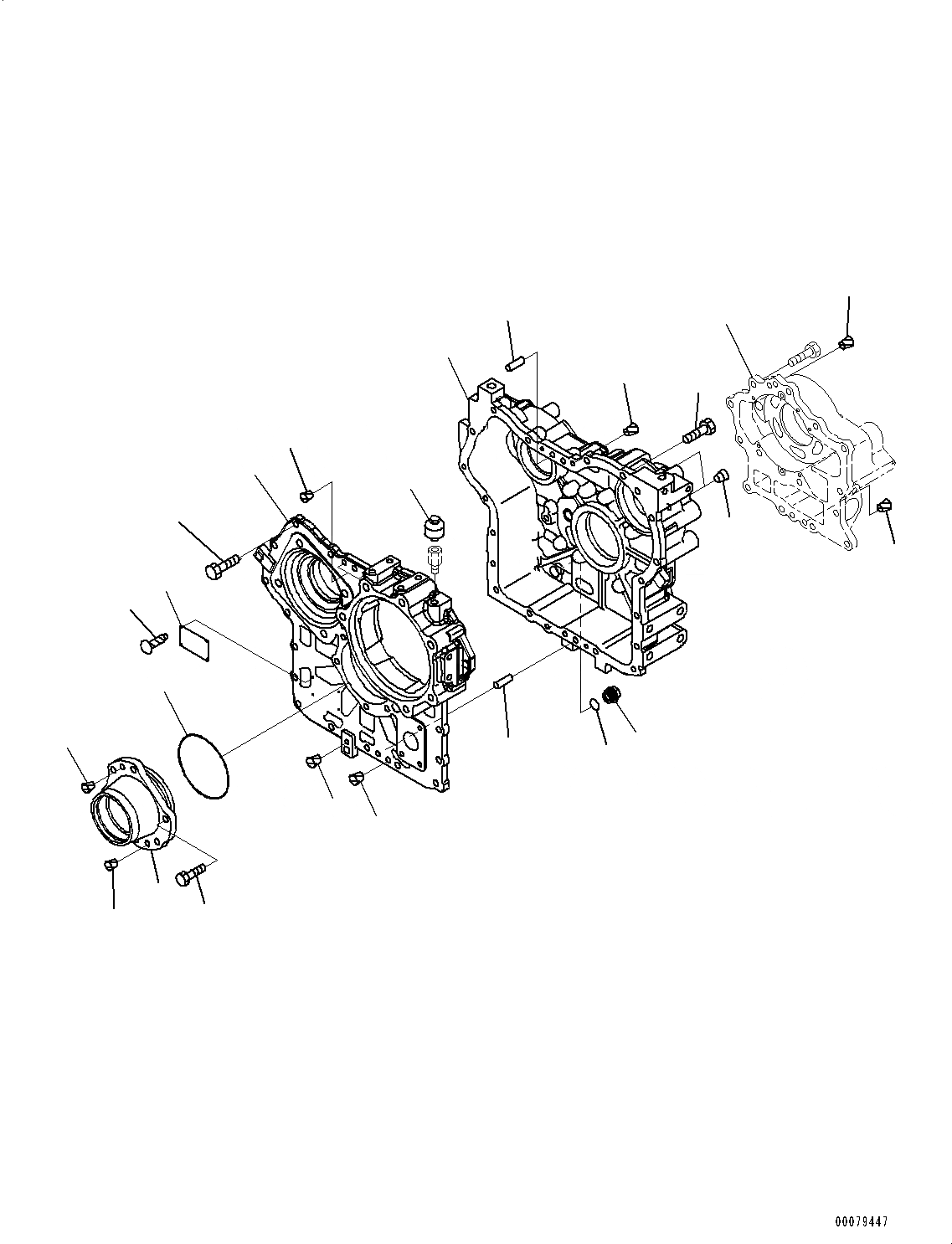 Схема запчастей Komatsu WA250PZ-6 - ПЕРЕДАЧА, КОРПУС (№77-) ПЕРЕДАЧА, С КРЫШКА МАСЛОНАЛИВНОГО ПАТРУБКА БЛОКИРОВКА И КРЫШКИБЛОКИР.
