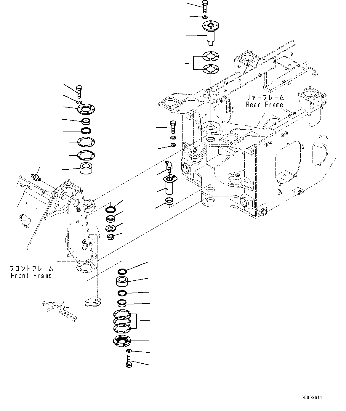 Схема запчастей Komatsu WA250PZ-6 - ПАЛЕЦ(№77-) HINGE ПАЛЕЦ