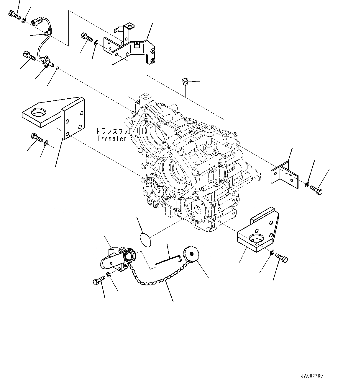 Схема запчастей Komatsu WA200PZ-6 - ПЕРЕДАЧА, КОМПОНЕНТЫ (№788-) ПЕРЕДАЧА, БЕЗ КРЫШКА МАСЛОНАЛИВНОГО ПАТРУБКА БЛОКИРОВКА И КРЫШКИБЛОКИР.