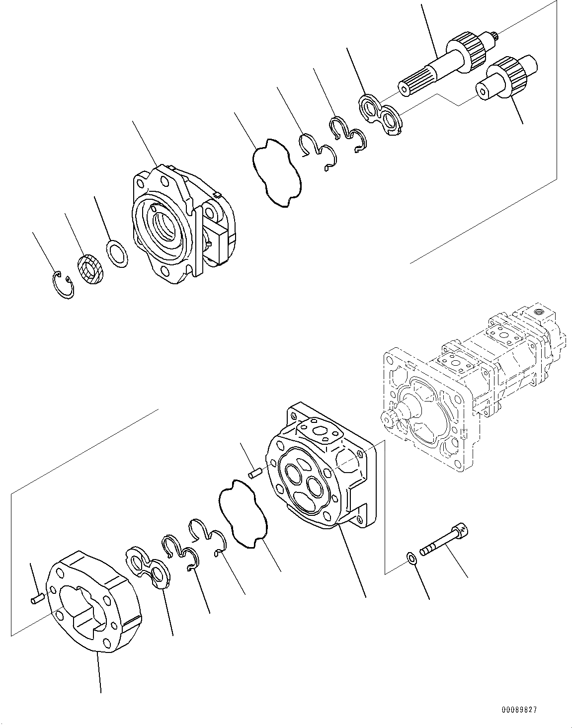 Схема запчастей Komatsu WA200PZ-6 - ГИДРАВЛ МАСЛ. НАСОС, ВНУТР. ЧАСТИ, НАСОС (/) (№788-) ГИДРАВЛ МАСЛ. НАСОС