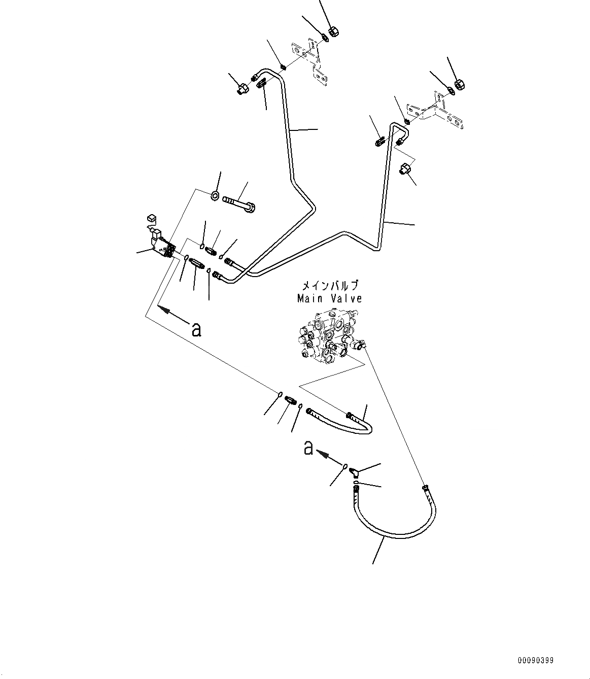 Схема запчастей Komatsu WA200PZ-6 - ГИДРОЛИНИЯ, COUPLER БЛОКИР. СИСТЕМА ТРУБ ЦИЛИНДРА (№788-) ГИДРОЛИНИЯ, КОВШ .9M