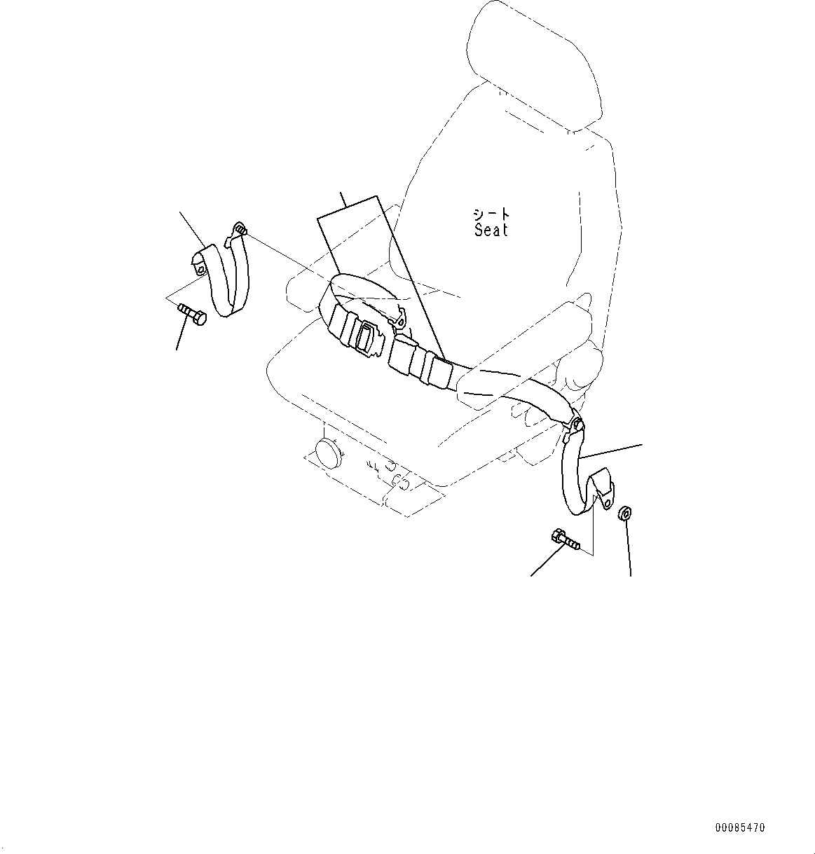 Схема запчастей Komatsu WA200PZ-6 - РЕМЕНЬ БЕЗОПАСНОСТИ (№788-) РЕМЕНЬ БЕЗОПАСНОСТИ, 78MM, -POINT ТИП, С ВОЗД. ПОДВЕСКОЙ СИДЕНЬЕ ОПЕРАТОРА
