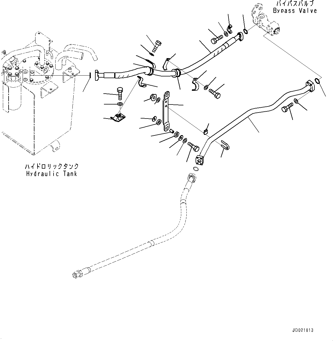 Схема запчастей Komatsu WA200PZ-6 - ГИДРОЛИНИЯ, ВОЗВРАТ. ТРУБЫ (№788-) ГИДРОЛИНИЯ, С 3-Х СЕКЦ. КОНТР. КЛАПАНОМ, ЭКСТРЕНН. РУЛЕВ. УПРАВЛЕНИЕ, АВТОМАТИЧ. УПРАВЛ-Е ТИП