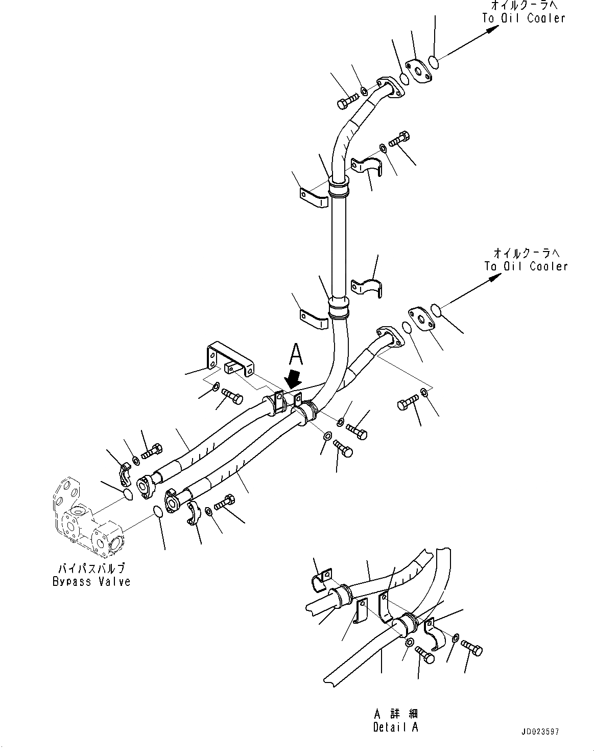 Схема запчастей Komatsu WA200PZ-6 - ГИДРОЛИНИЯ, МАСЛООХЛАДИТЕЛЬ ВОЗВРАТ. ТРУБЫ (№788-) ГИДРОЛИНИЯ, С 3-Х СЕКЦ. КОНТР. КЛАПАНОМ