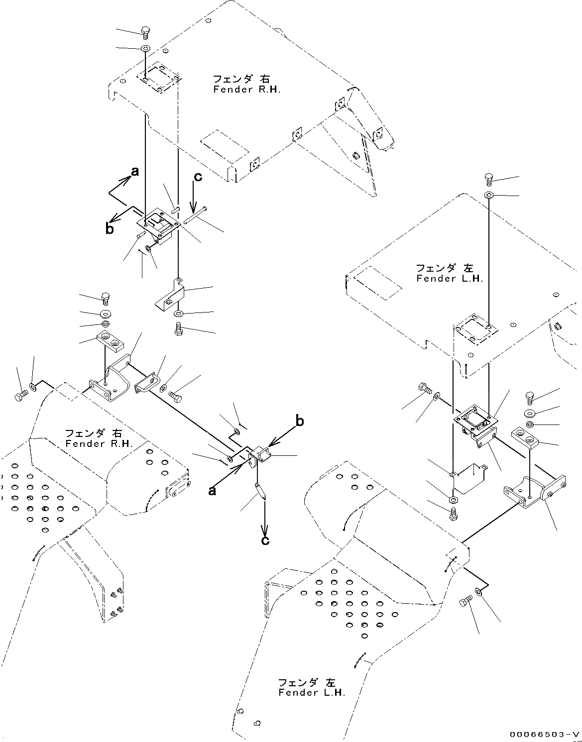 Схема запчастей Komatsu WA200PZ-6 - ЗАДН. КРЫЛО, КОМПОНЕНТЫ (№788-) ЗАДН. КРЫЛО, С ЗАДН. ПОЛН. КРЫЛО