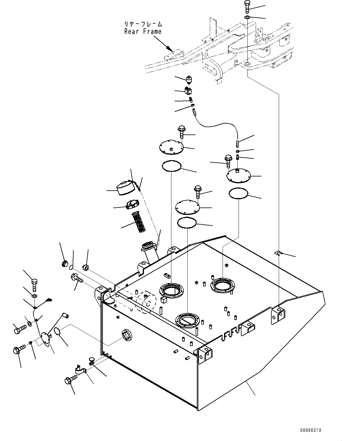 Схема запчастей Komatsu WA800-3E0 - ТОПЛИВН. БАК., БАК (№7-) ТОПЛИВН. БАК., ТОПЛИВН. ПОДАЮЩ.