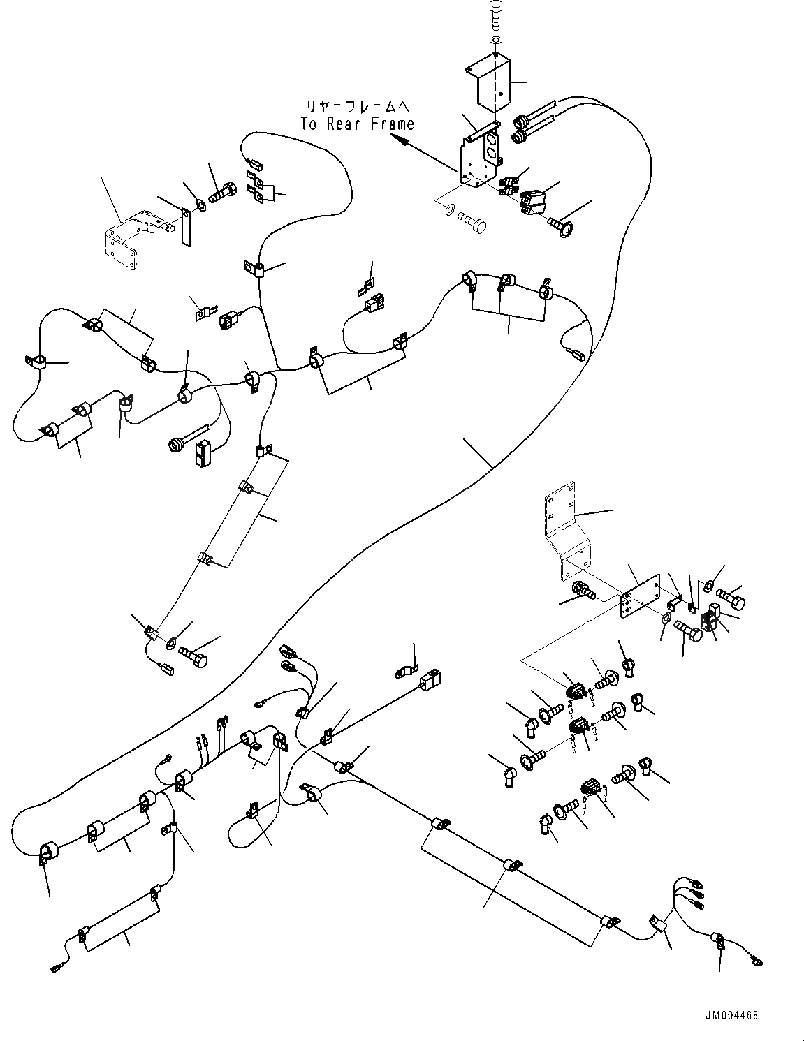 Схема запчастей Komatsu WA800-3E0 - ЗАДН. ПРОВОДКА, ПРОВОДКА (№7-) ЗАДН. ПРОВОДКА, С VHMS (VHMS)
