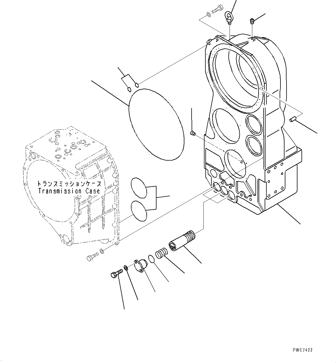 Схема запчастей Komatsu WA800-3E0 - ГИДРОТРАНСФОРМАТОР И ТРАНСМИССИЯ, КОРПУС ПЕРЕДАЧИ (№7-(8)) ГИДРОТРАНСФОРМАТОР И ТРАНСМИССИЯ, С ЭКСТРЕНН. УПРАВЛ.